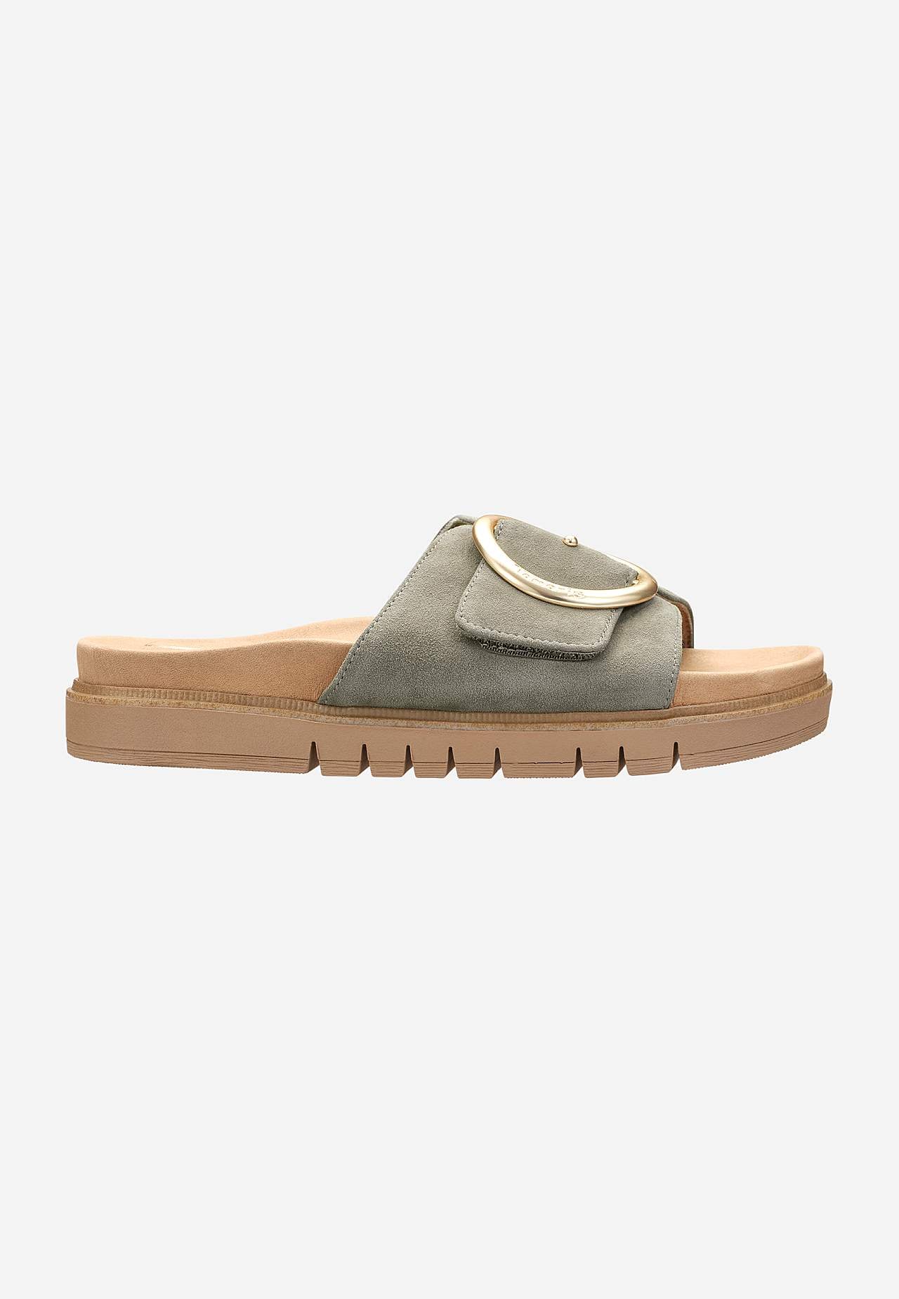 Skinnsandal i mocka