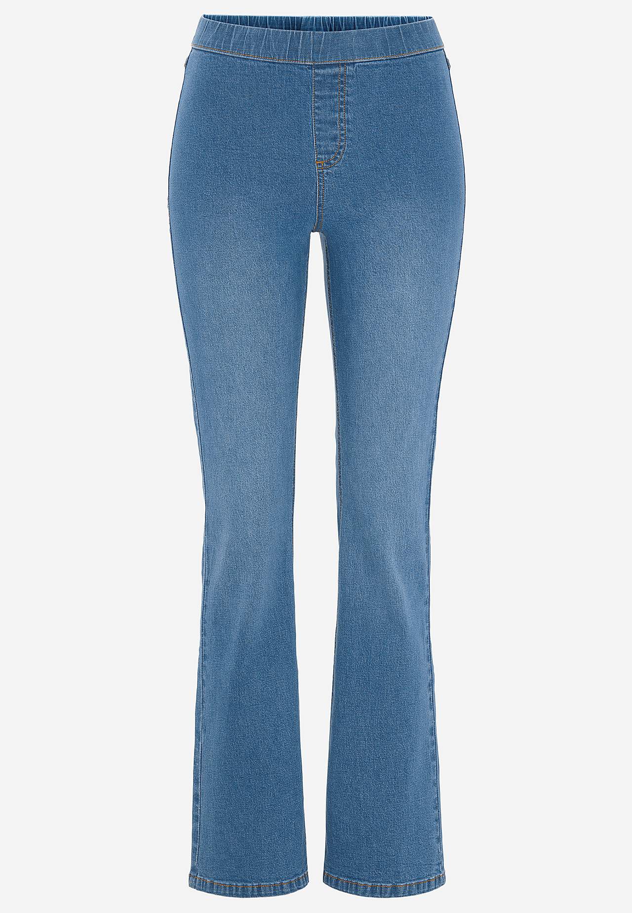 Stretchiga jeggings med bootcut