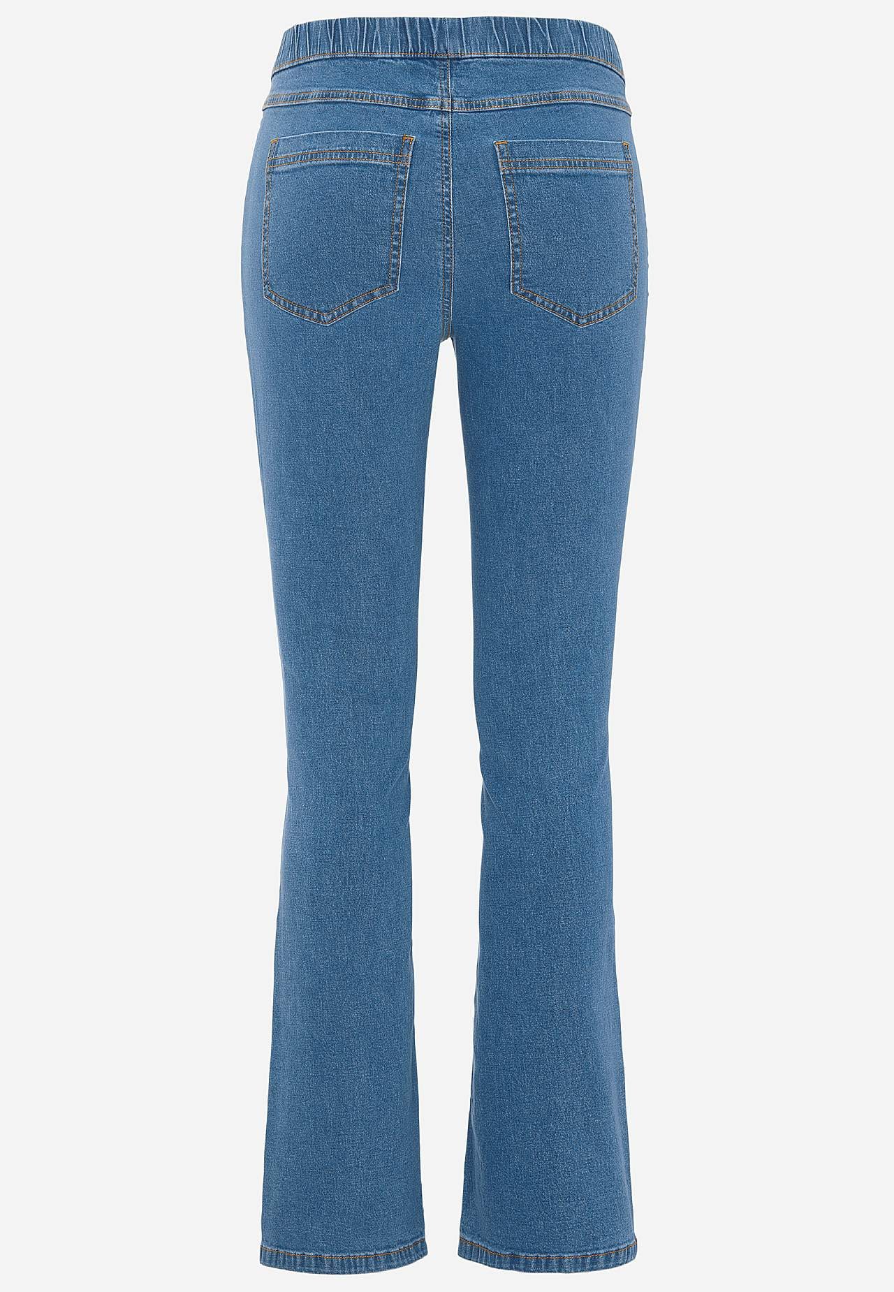 Stretchiga jeggings med bootcut