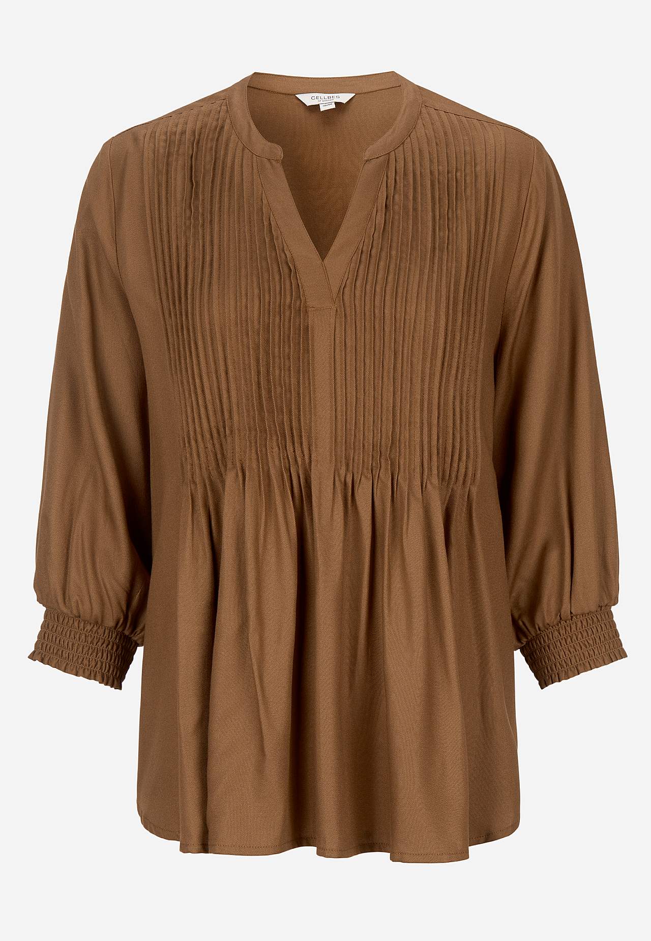 Blus med sydda veck