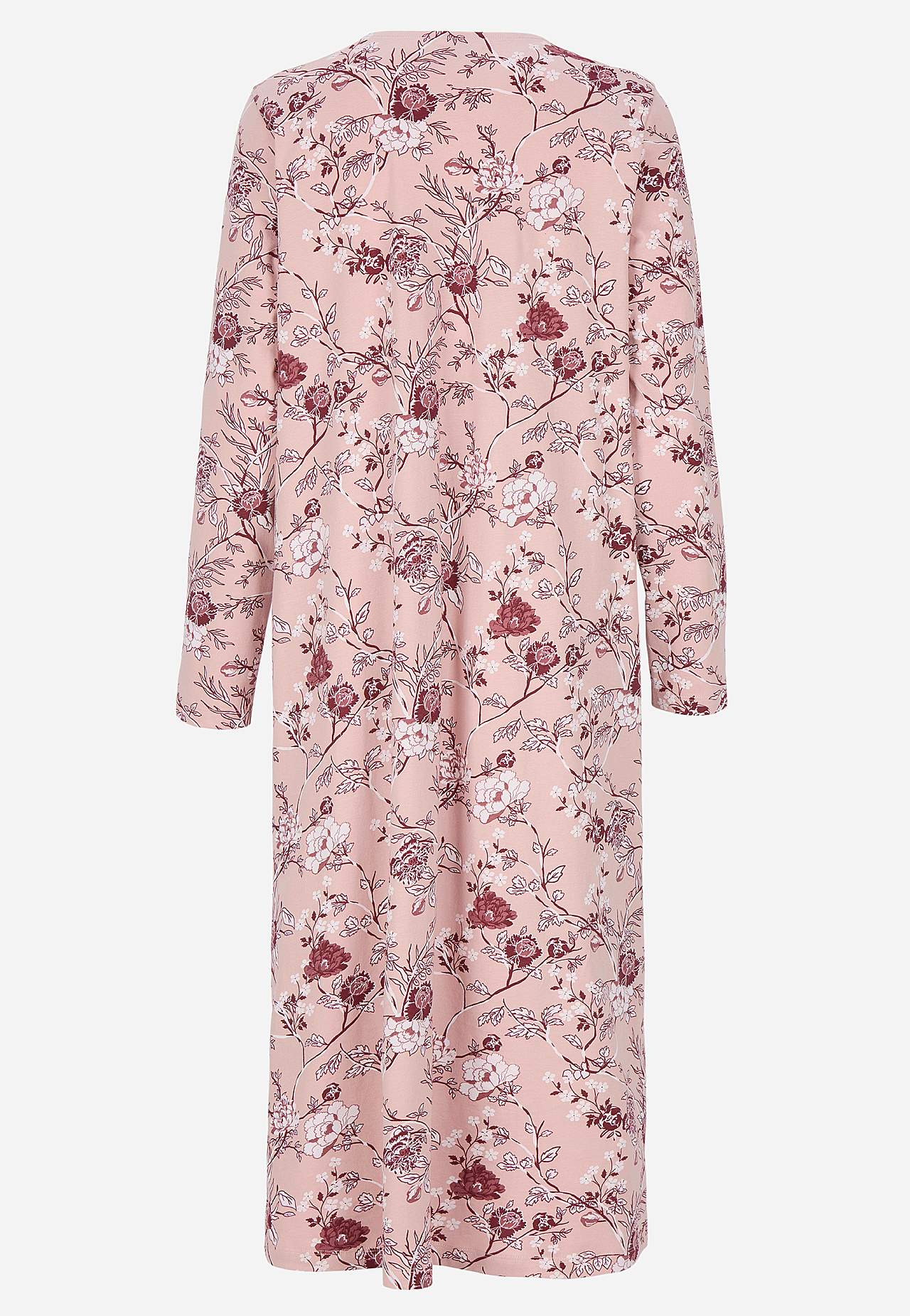 Blommigt nattlinne med långa ärmar