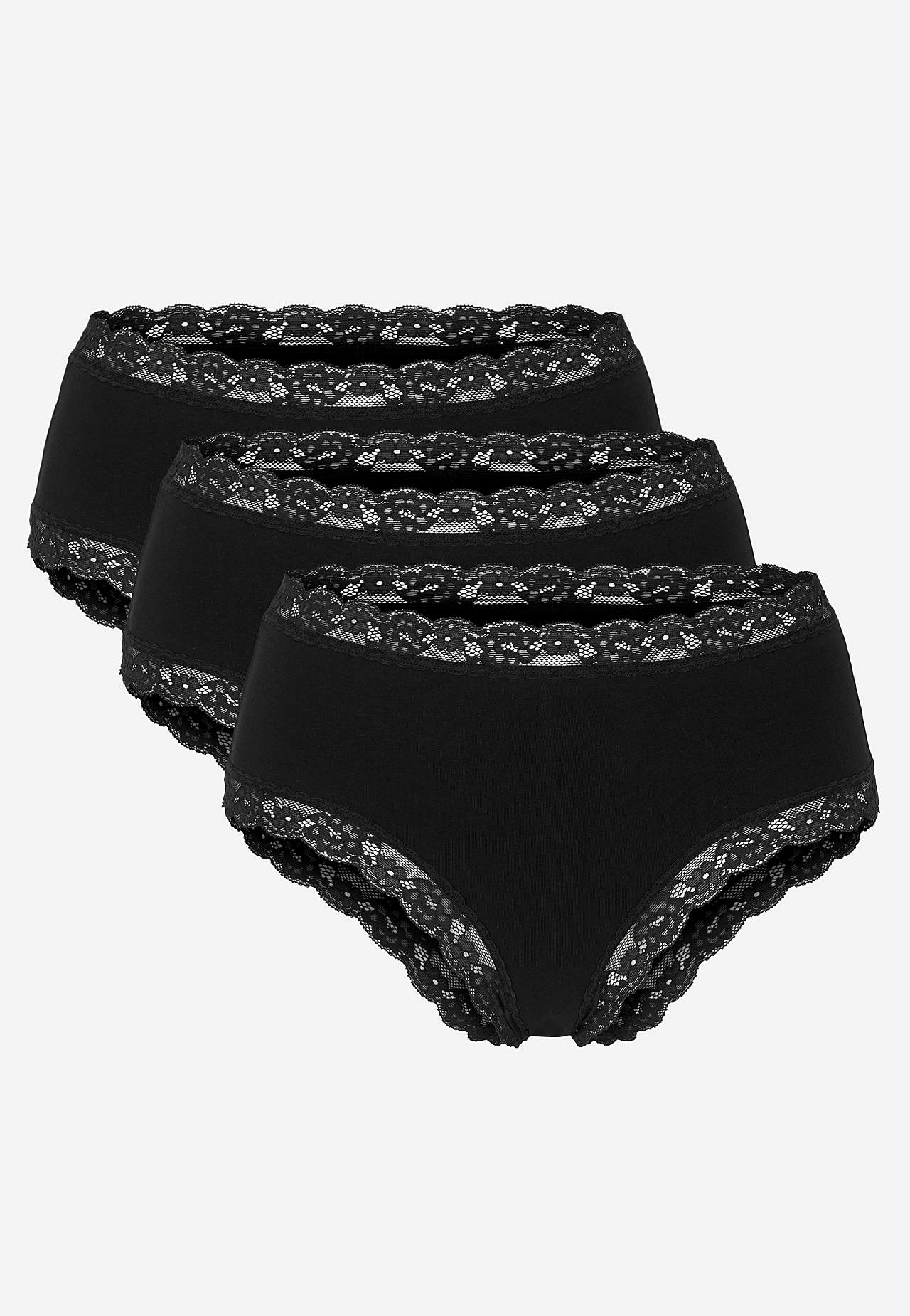 Bomullstrosa med spetskant 3-pack 3-pack