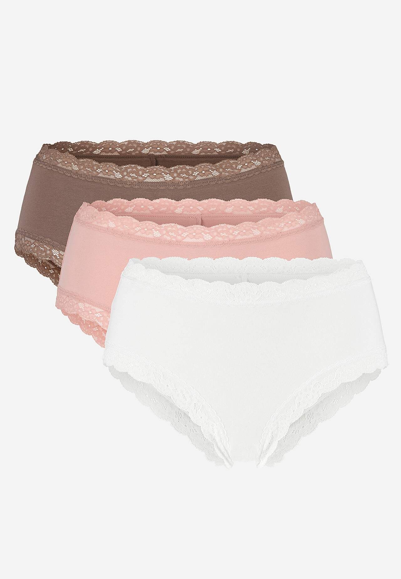 Bomullstrosa med spetskant 3-pack 3-pack