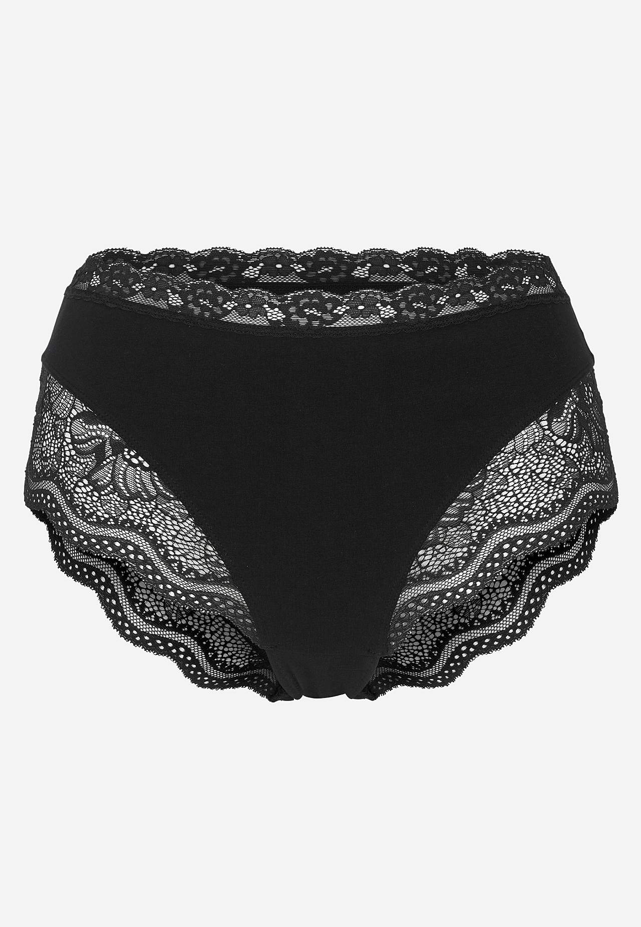 Trosa i bomull med spetskant 3-pack