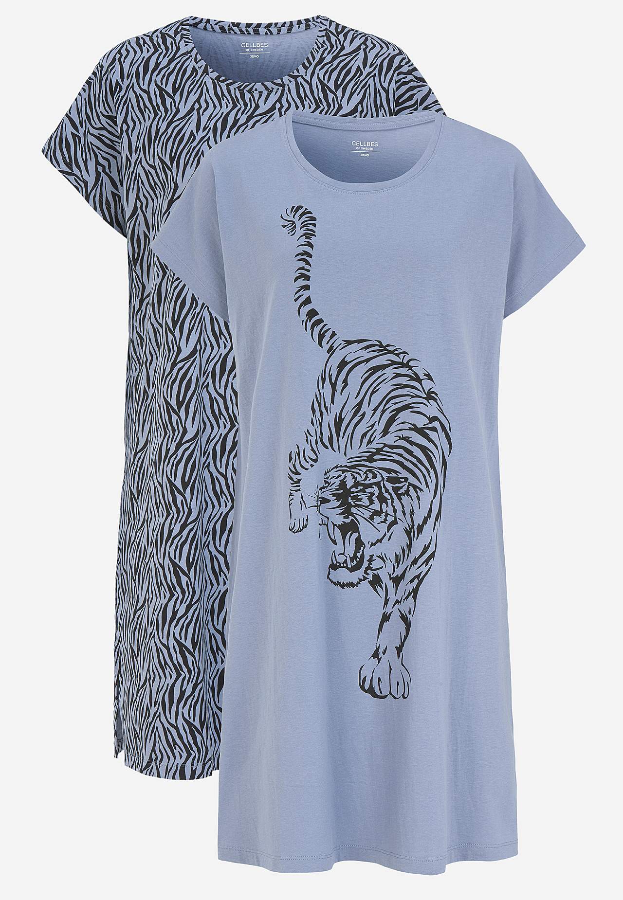 Mönstrat nattlinne i bomull 2-pack