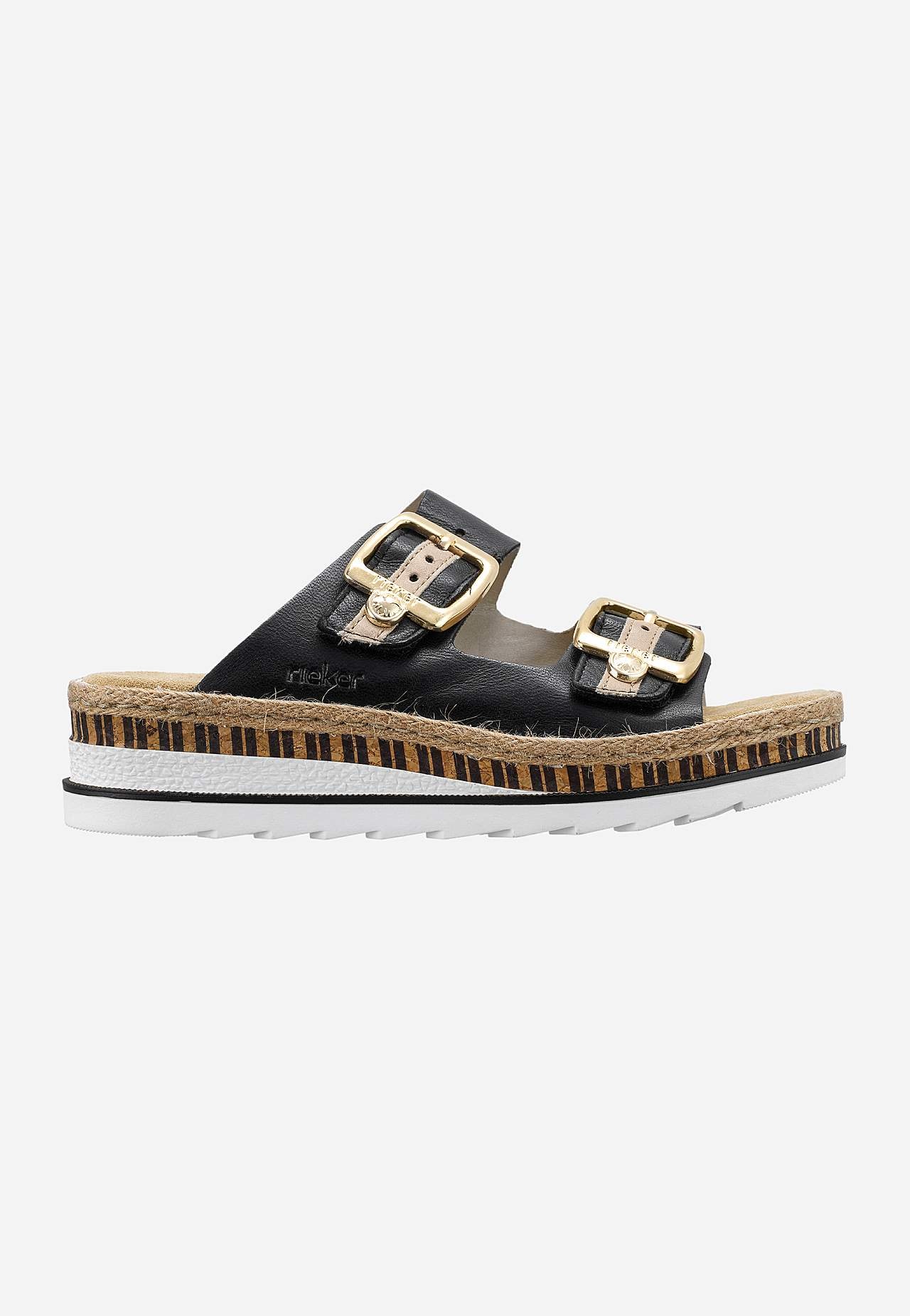 Skinnsandal med justerbara remmar