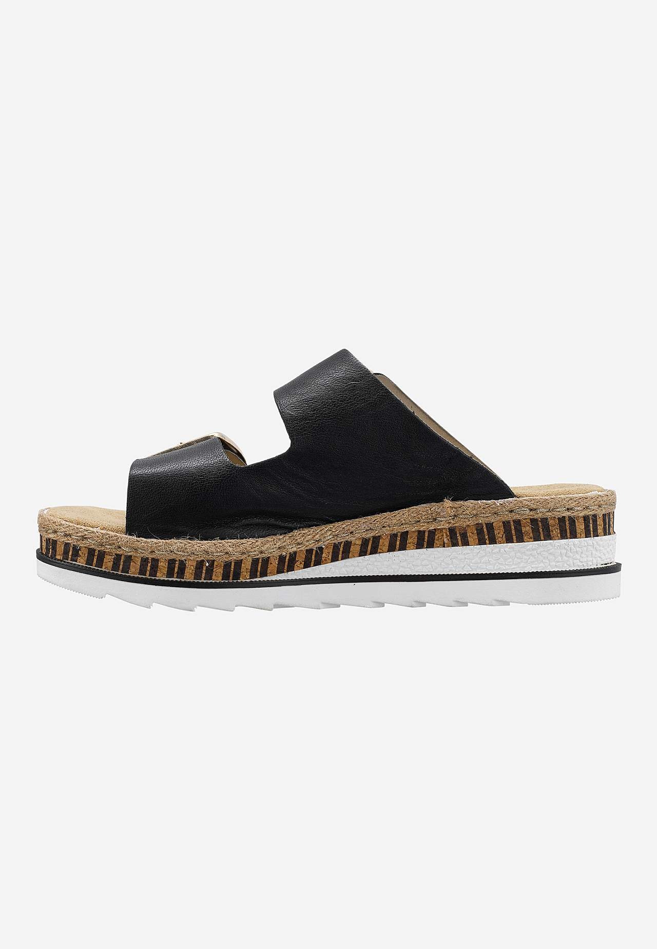 Skinnsandal med justerbara remmar