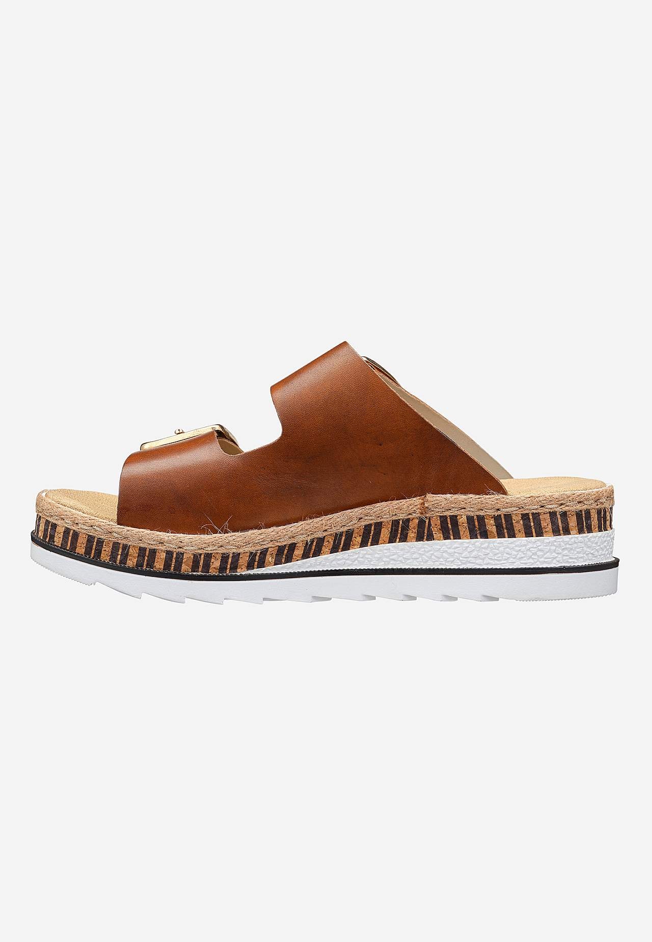 Skinnsandal med justerbara remmar