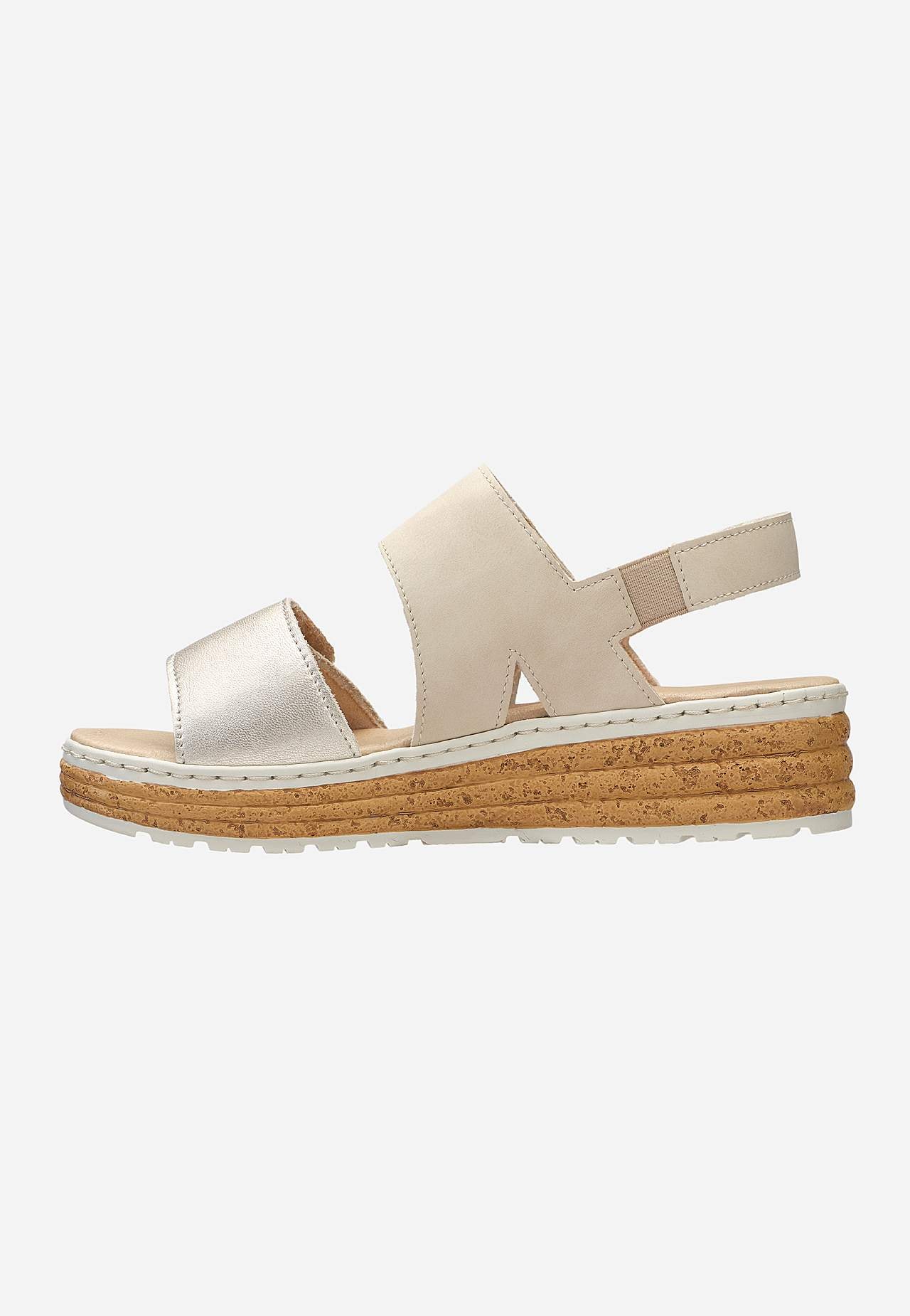 Skinnsandal med kilklack