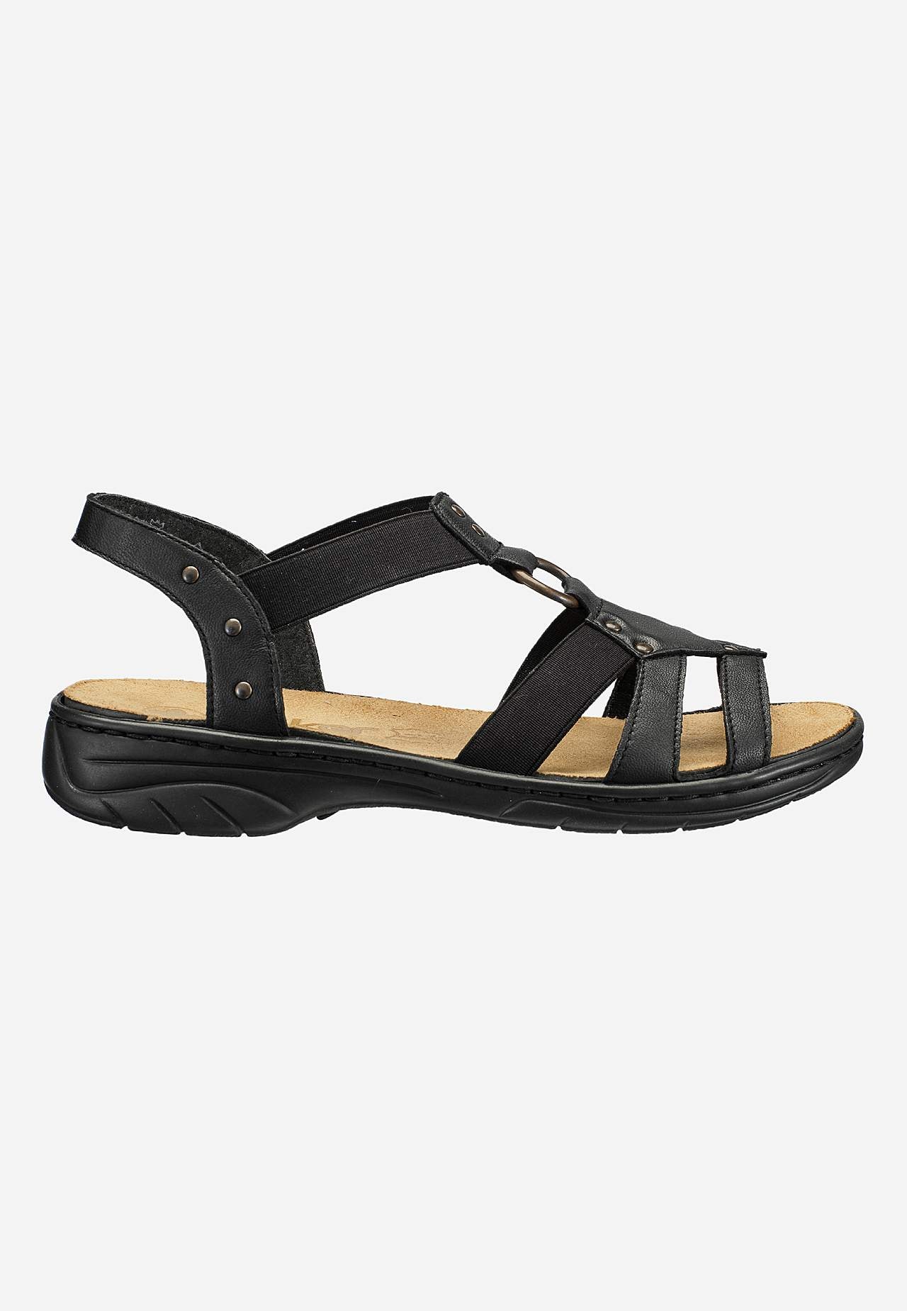 Skinnsandal med resårremmar