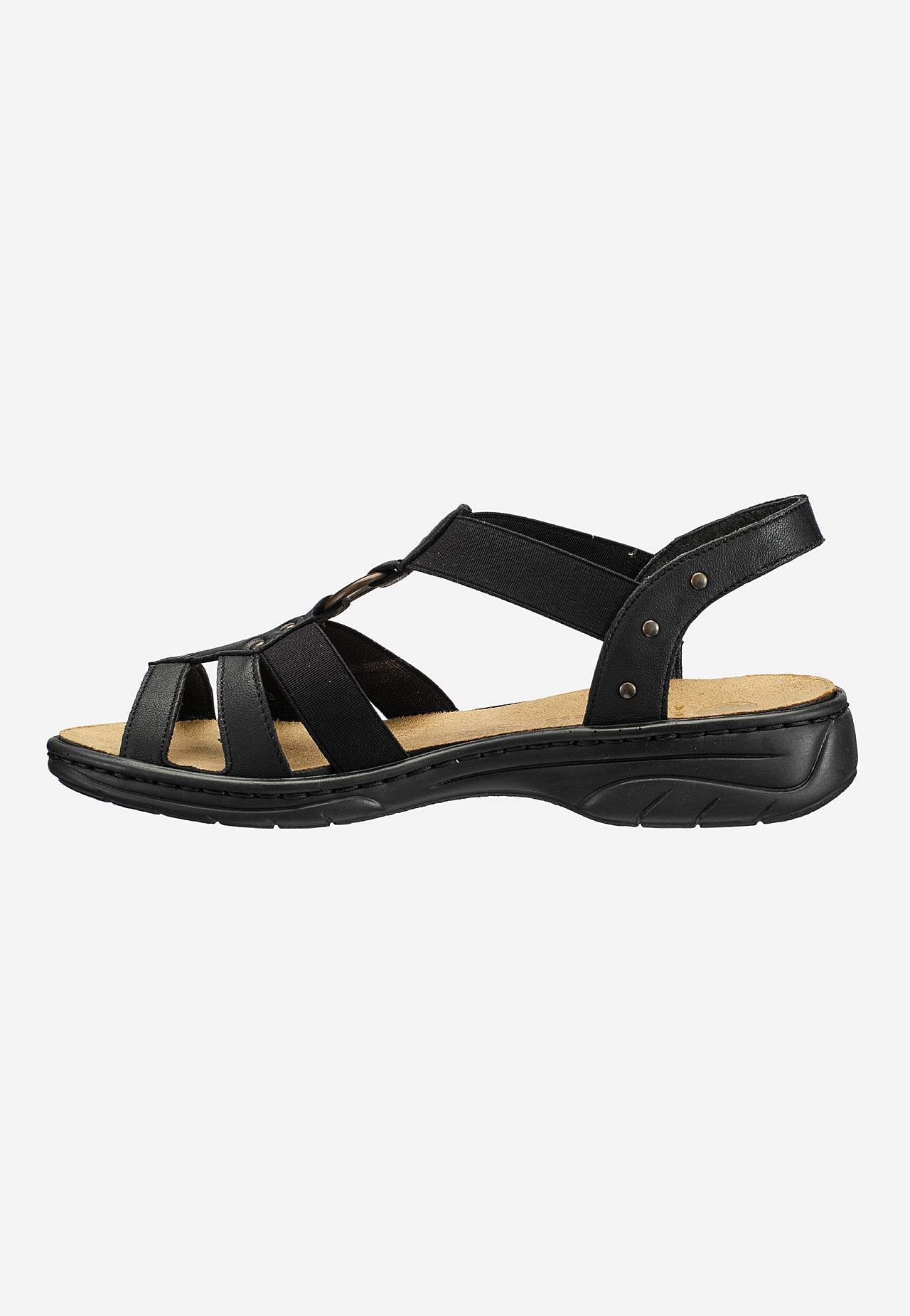 Skinnsandal med resårremmar