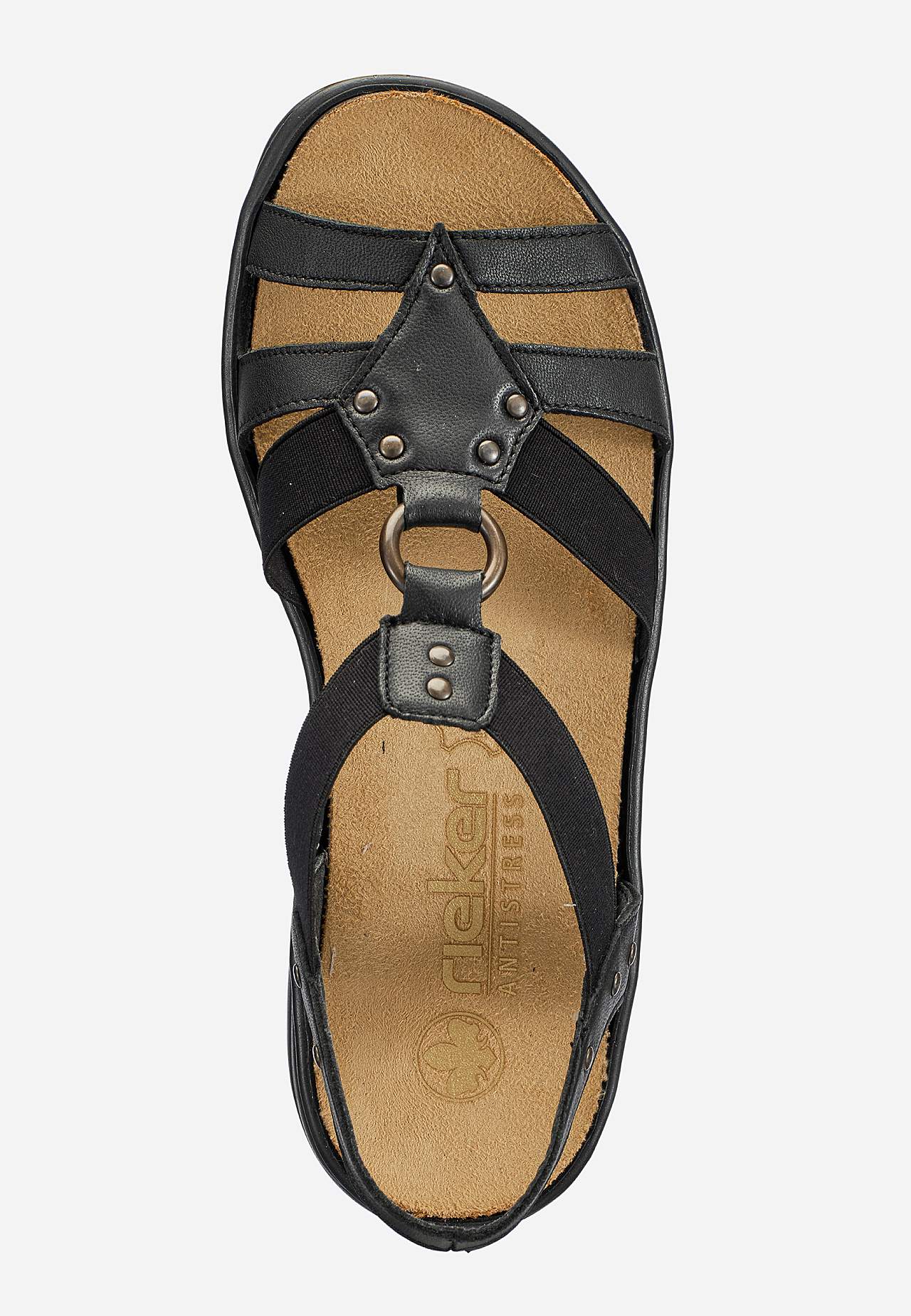 Skinnsandal med resårremmar