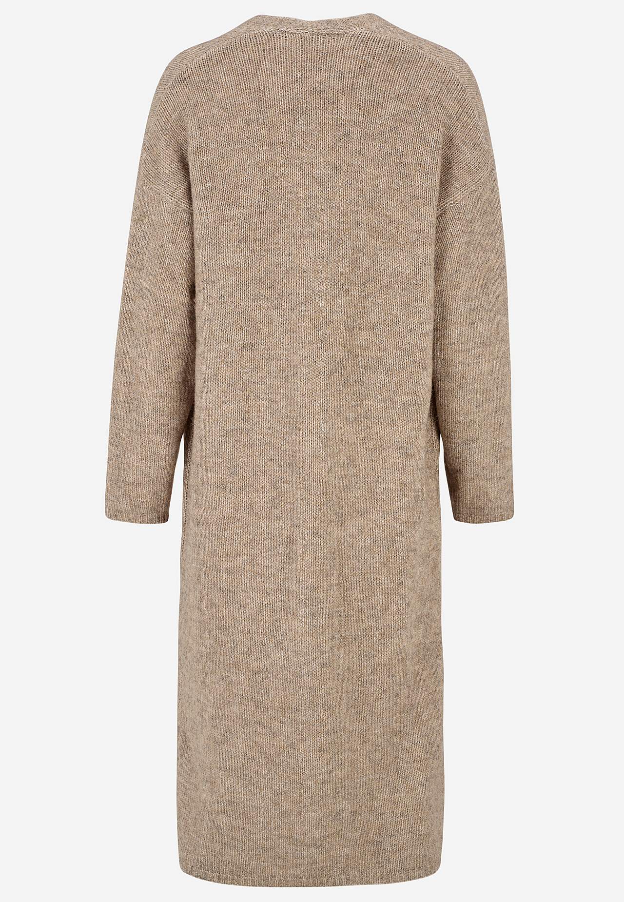 Stickad, lång cardigan