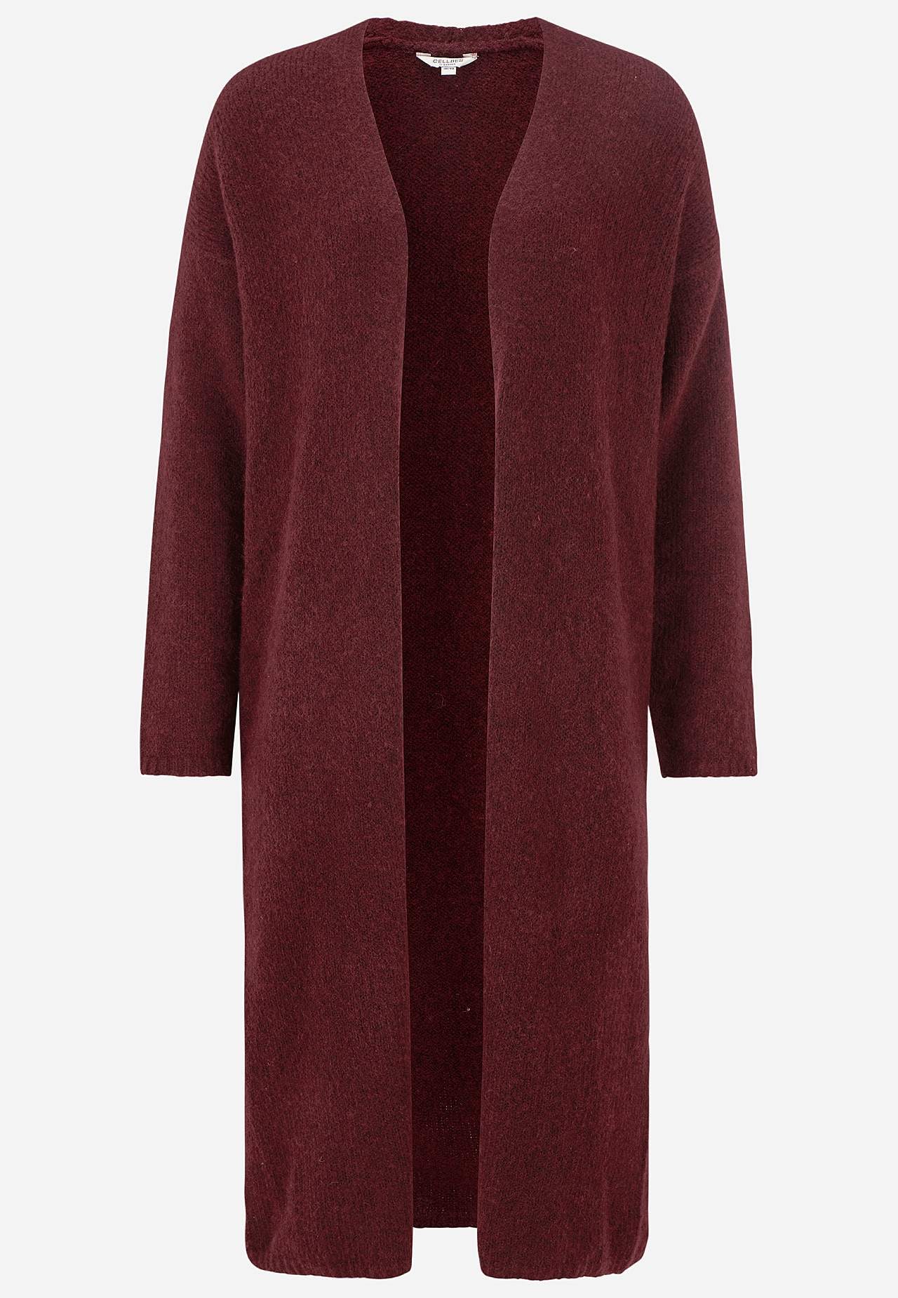 Stickad, lång cardigan