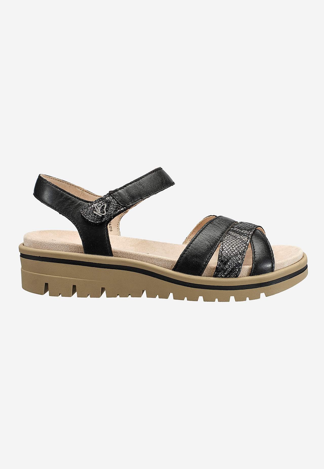 Skinnsandal med kardborrestängning