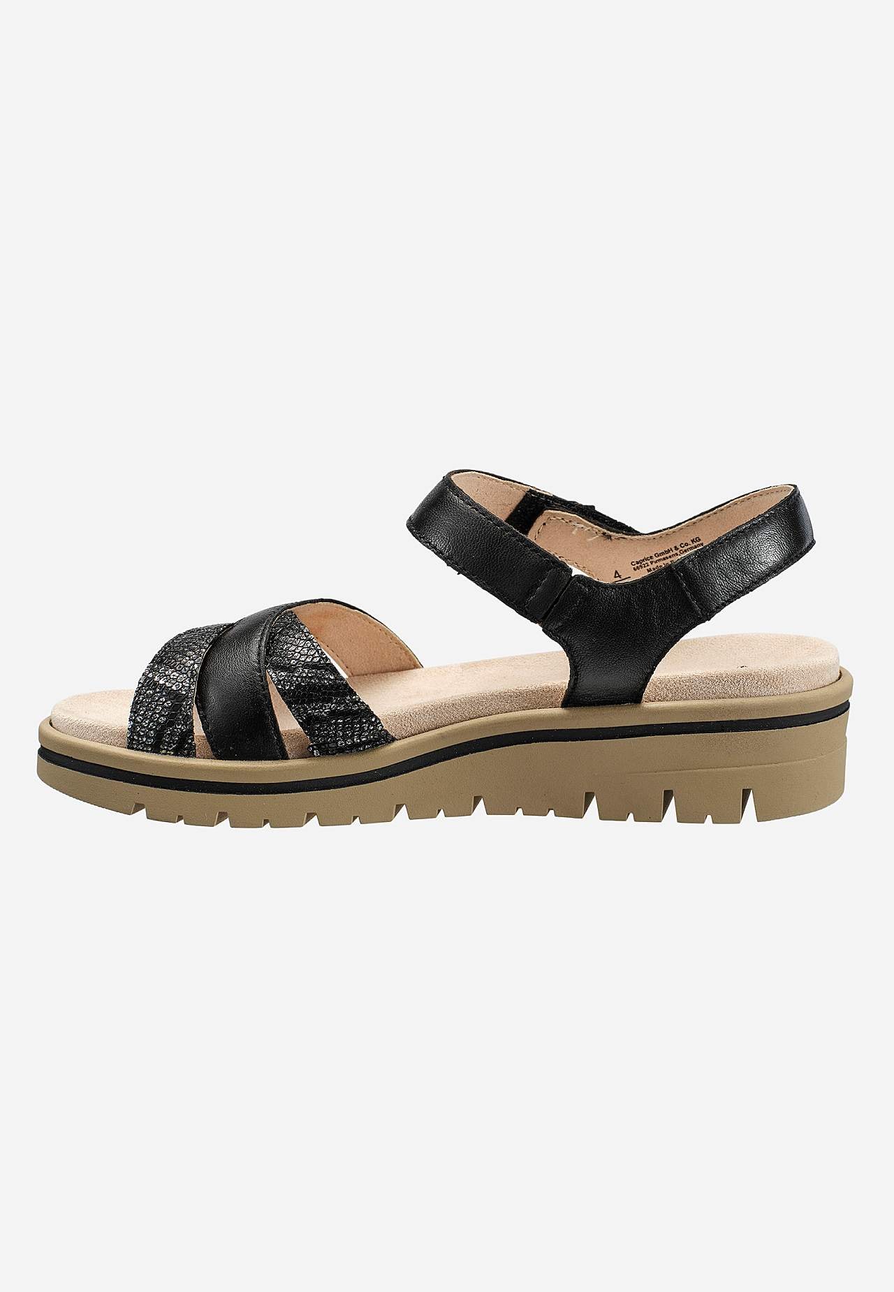 Skinnsandal med kardborrestängning