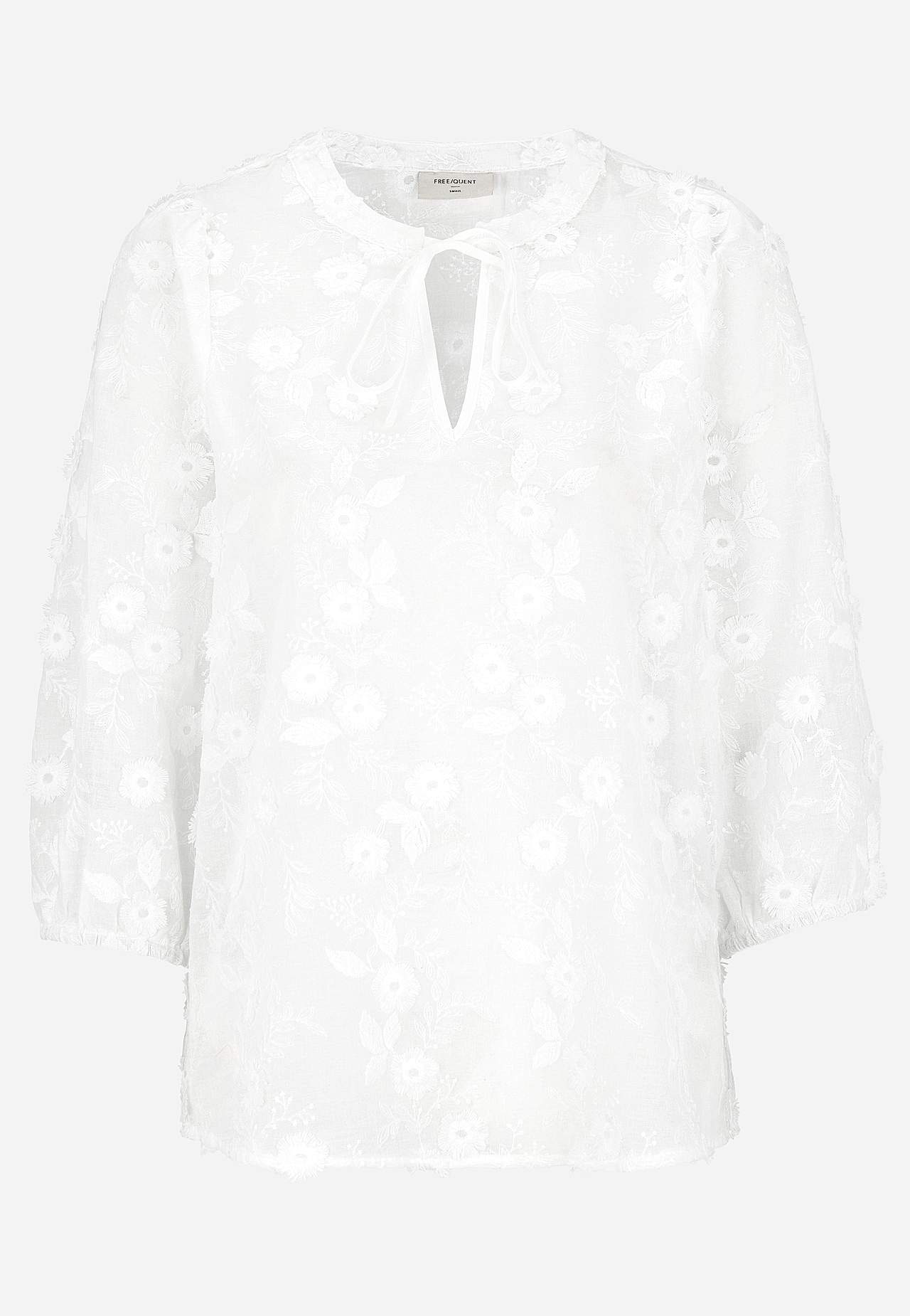 Vävd blus med brodyr