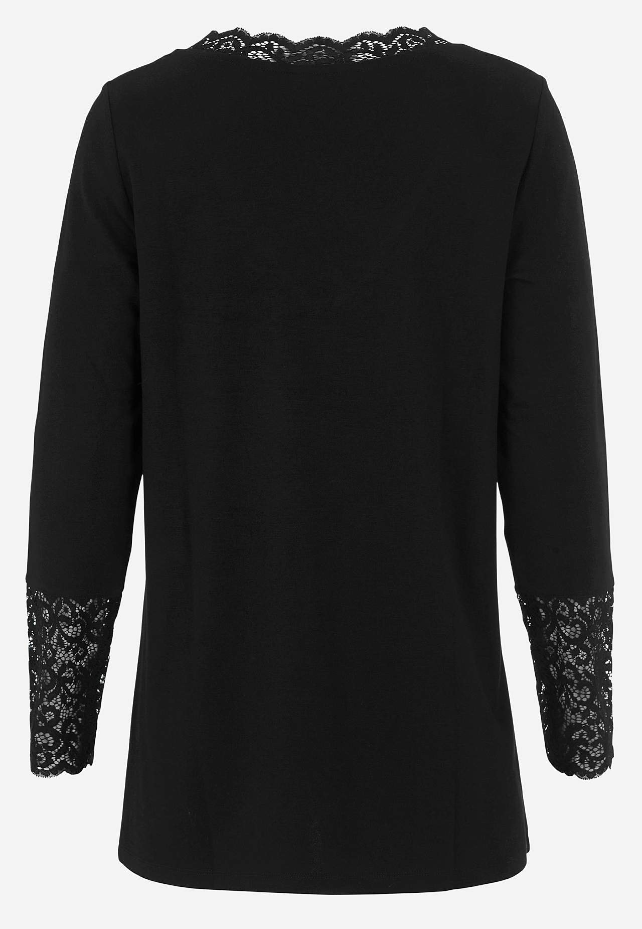 Trikåtunika med spetsdetaljer