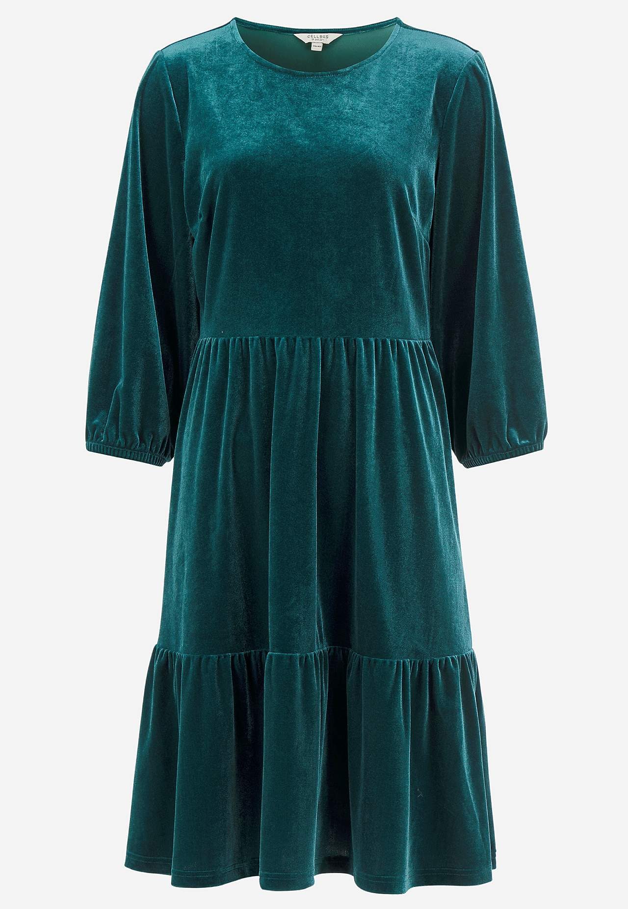 Sammetsklänning med volanger