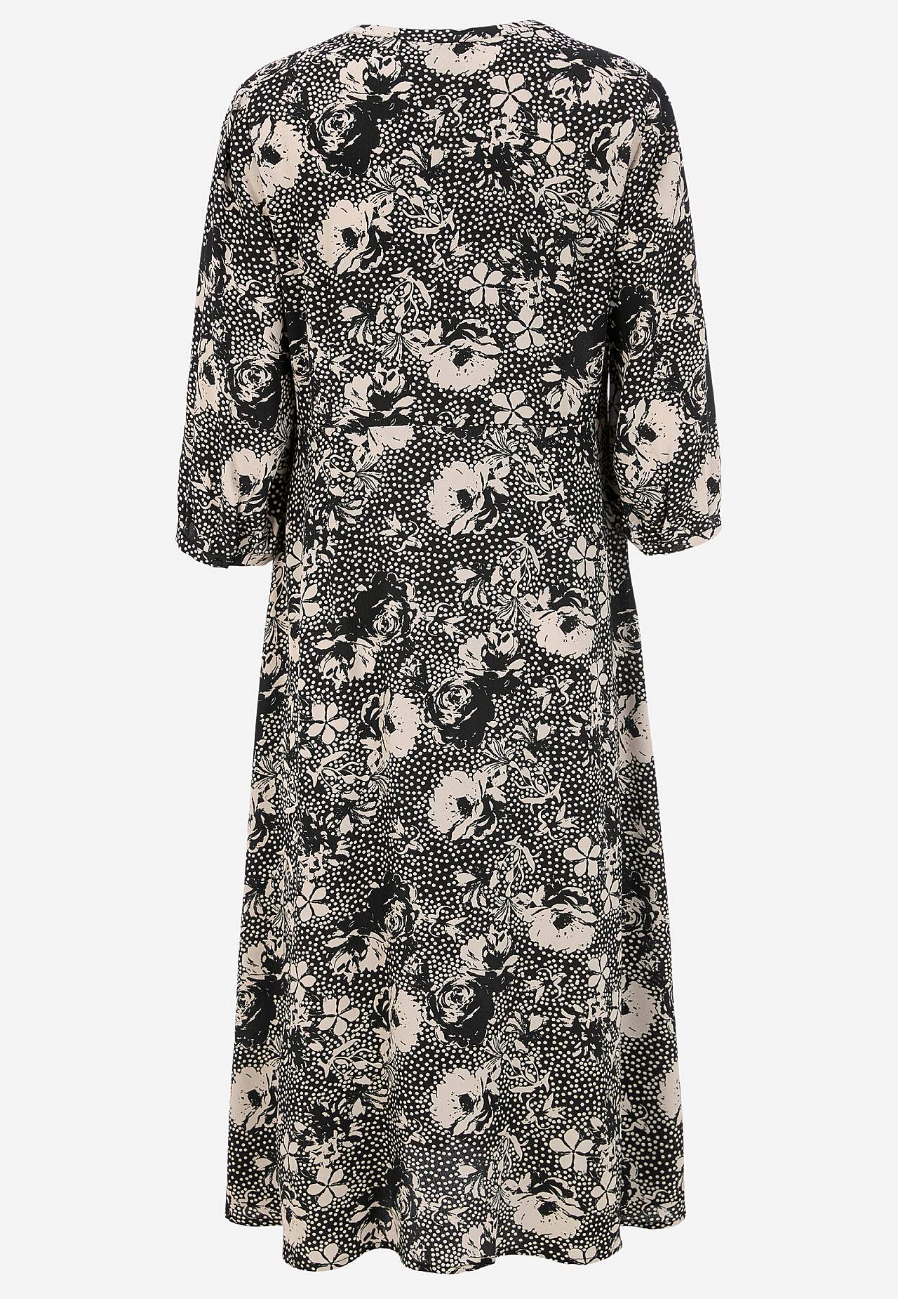 Blommönstrad klänning i viskos