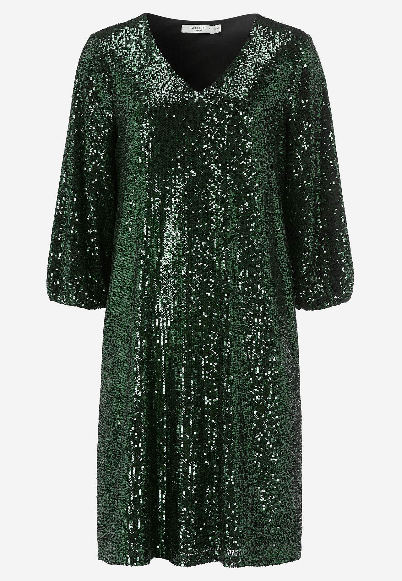 V-ringad paljettklänning