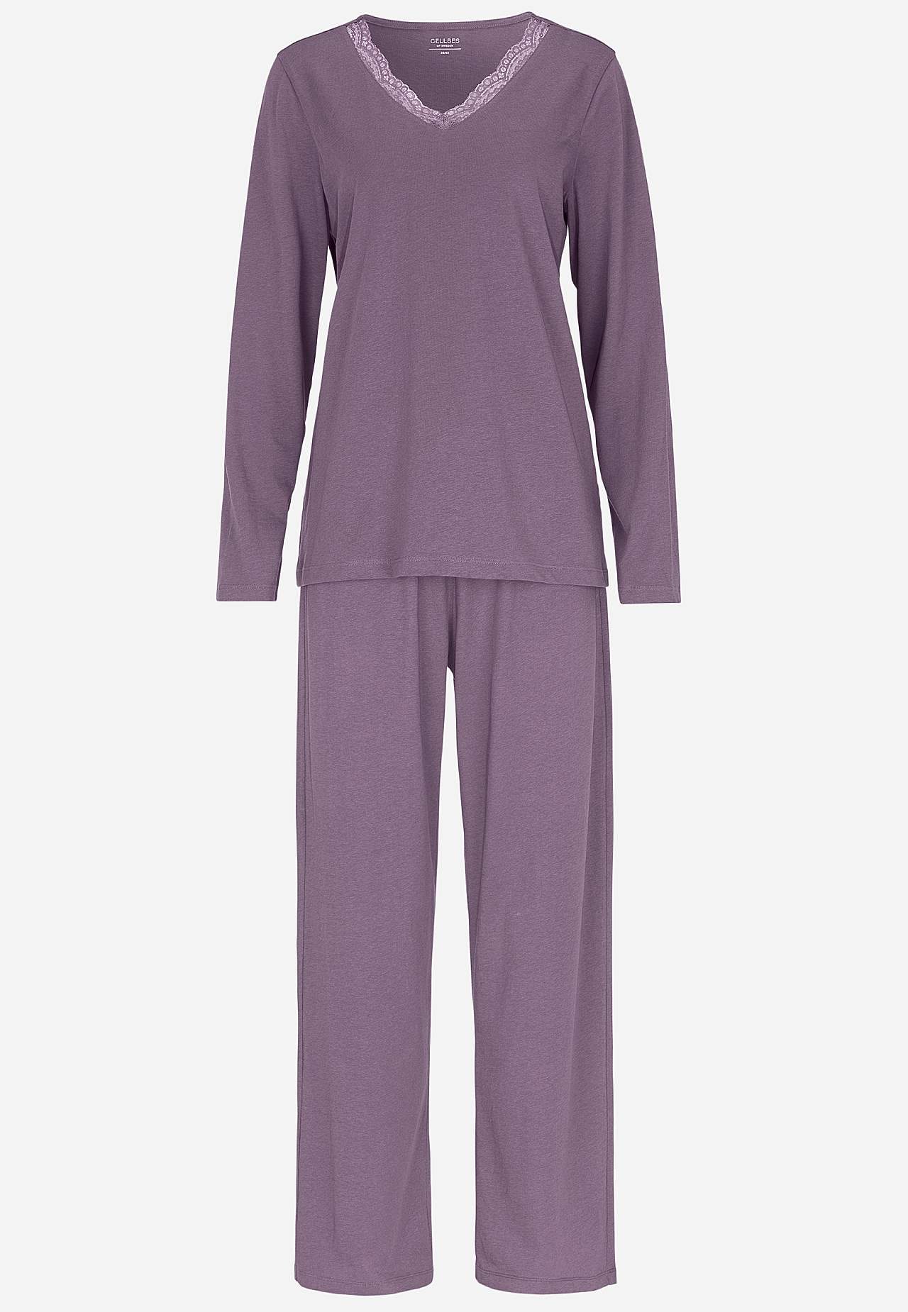 Tvådelad pyjamas med spetskant