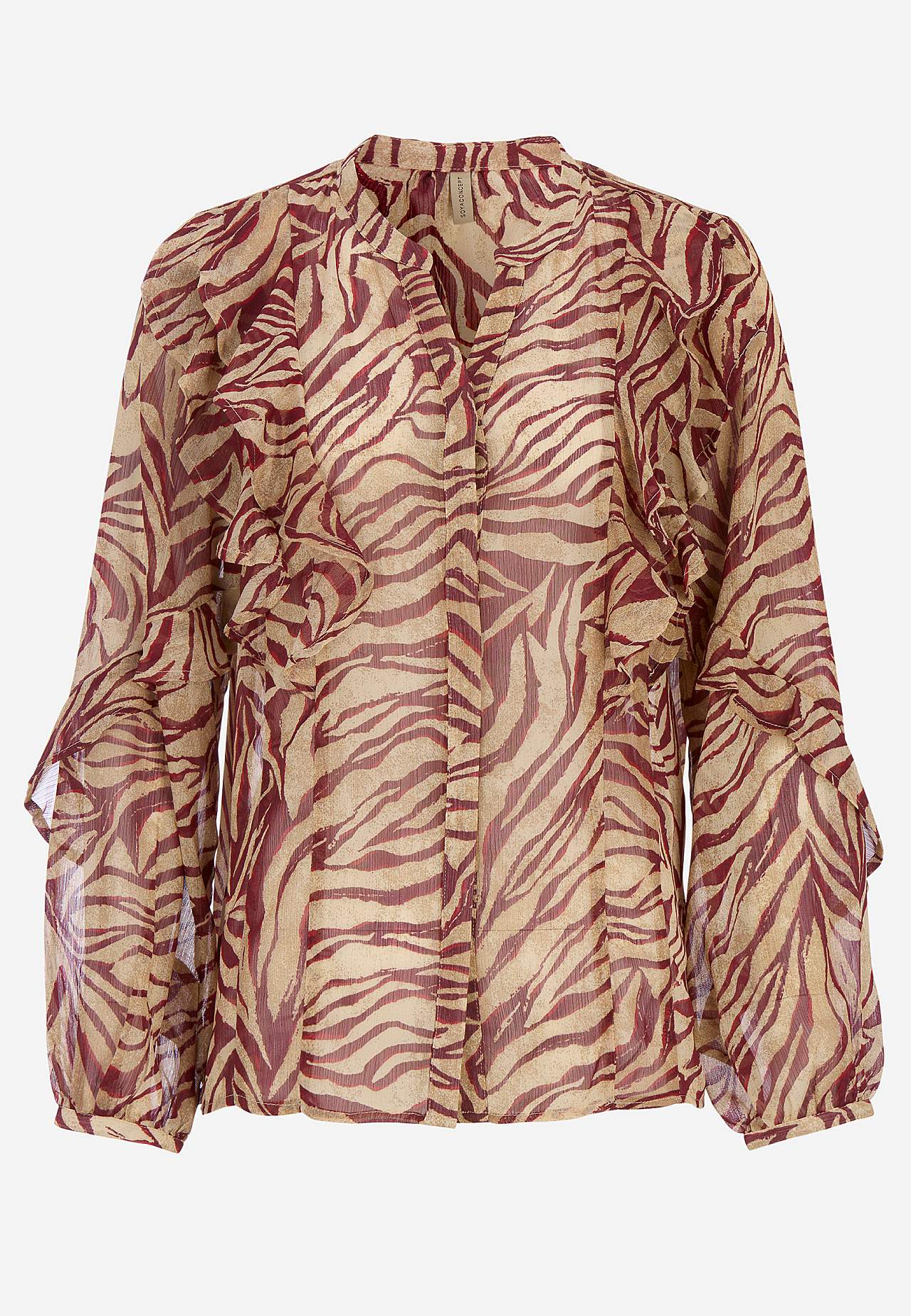 Skir blus med volanger