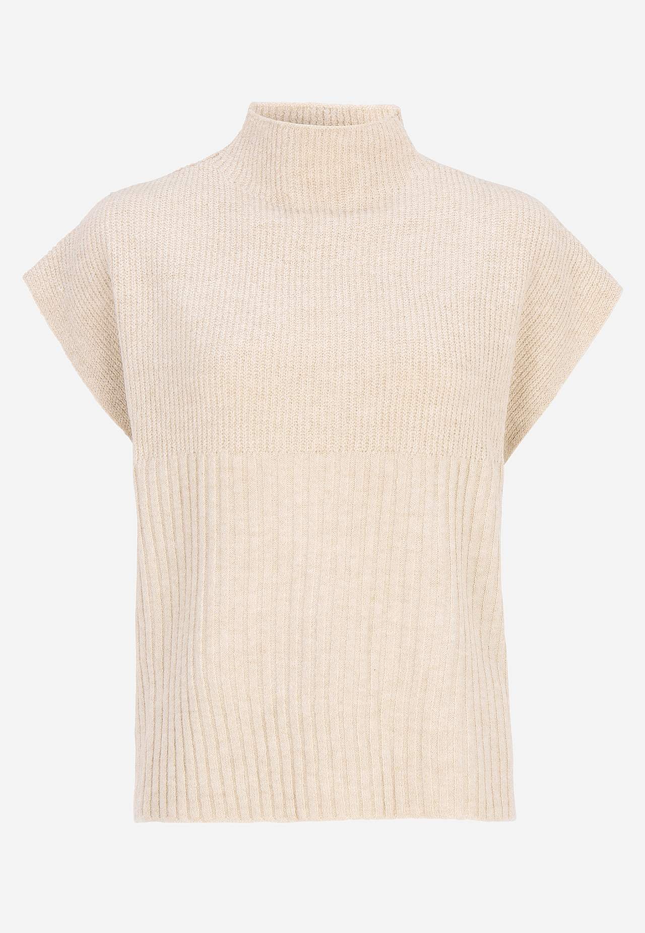 Stickad väst med halvpolo