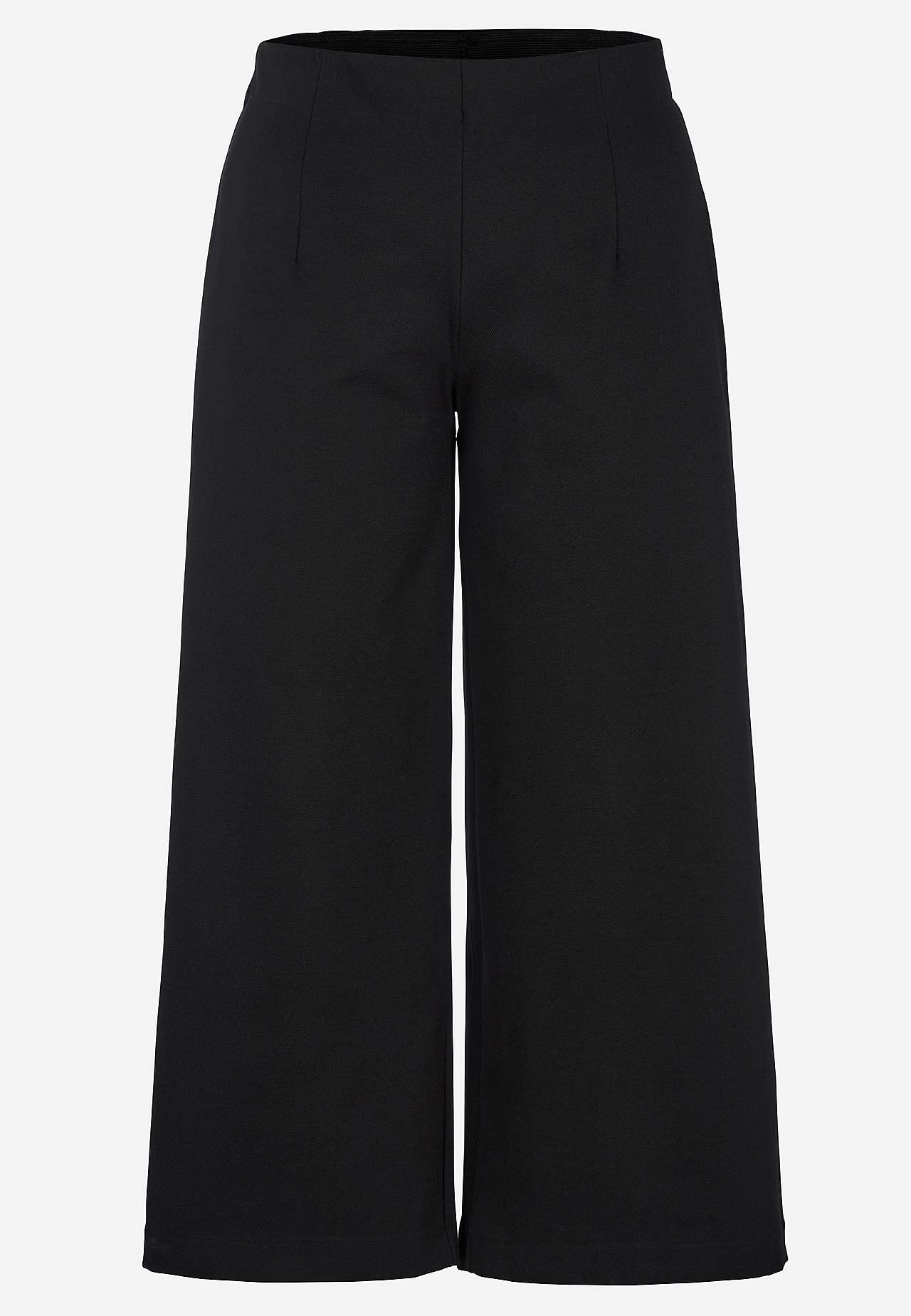 Stretchig, elegant byxa med vida ben