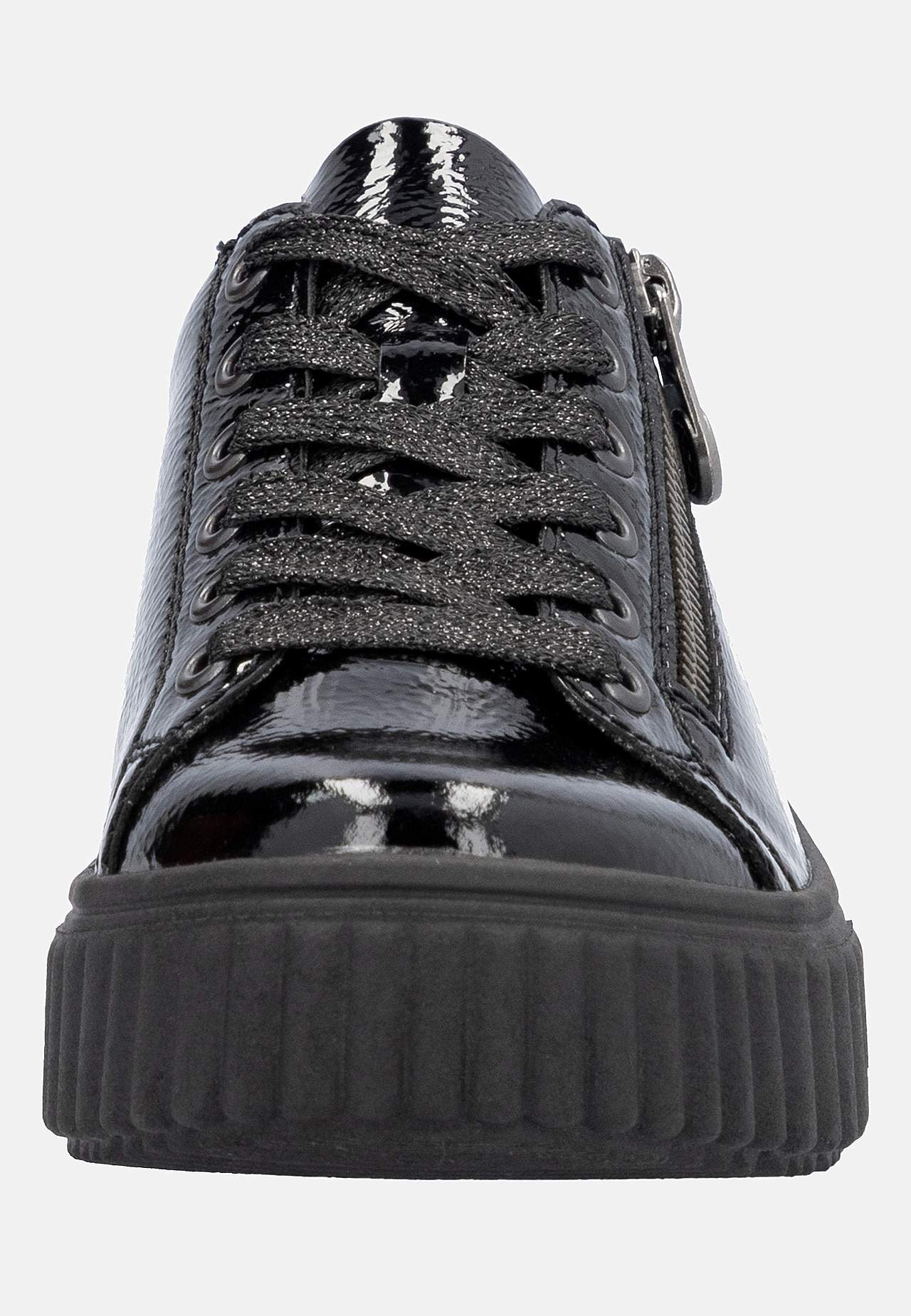 Lackad sneaker i skinn