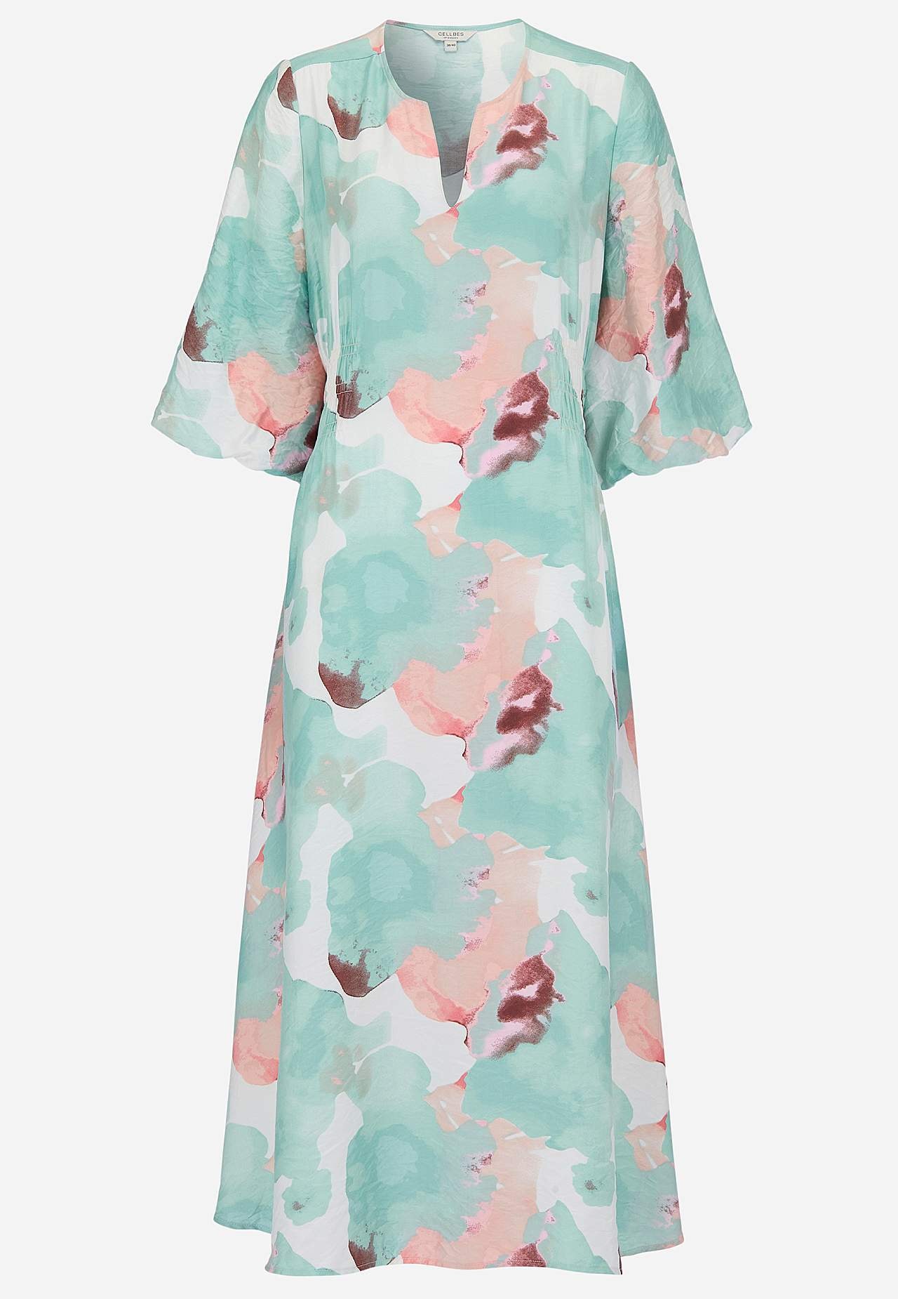 Klänning med fodrad puffärm