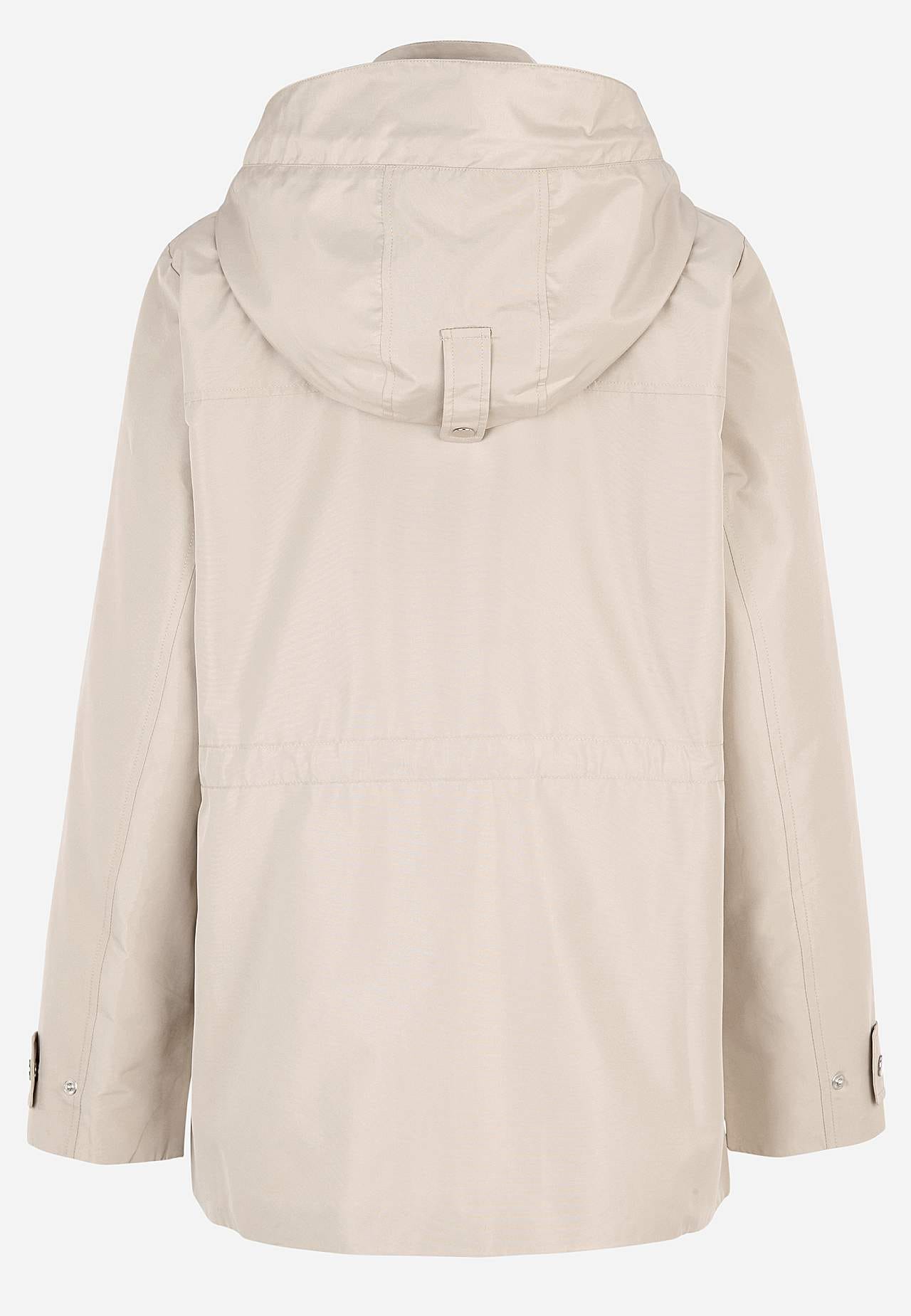 Fodrad jacka med avtagbar huva