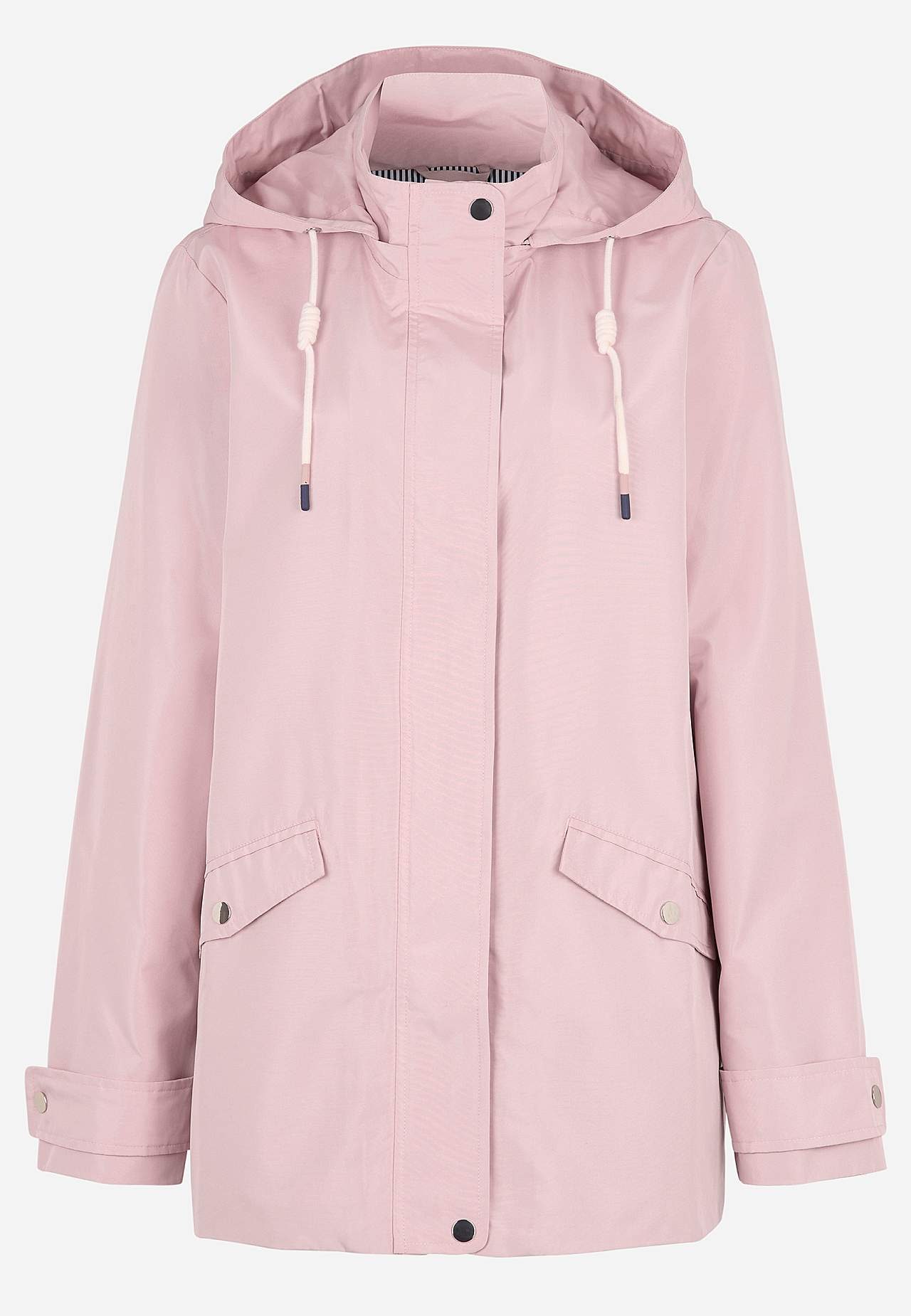 Fodrad jacka med avtagbar huva