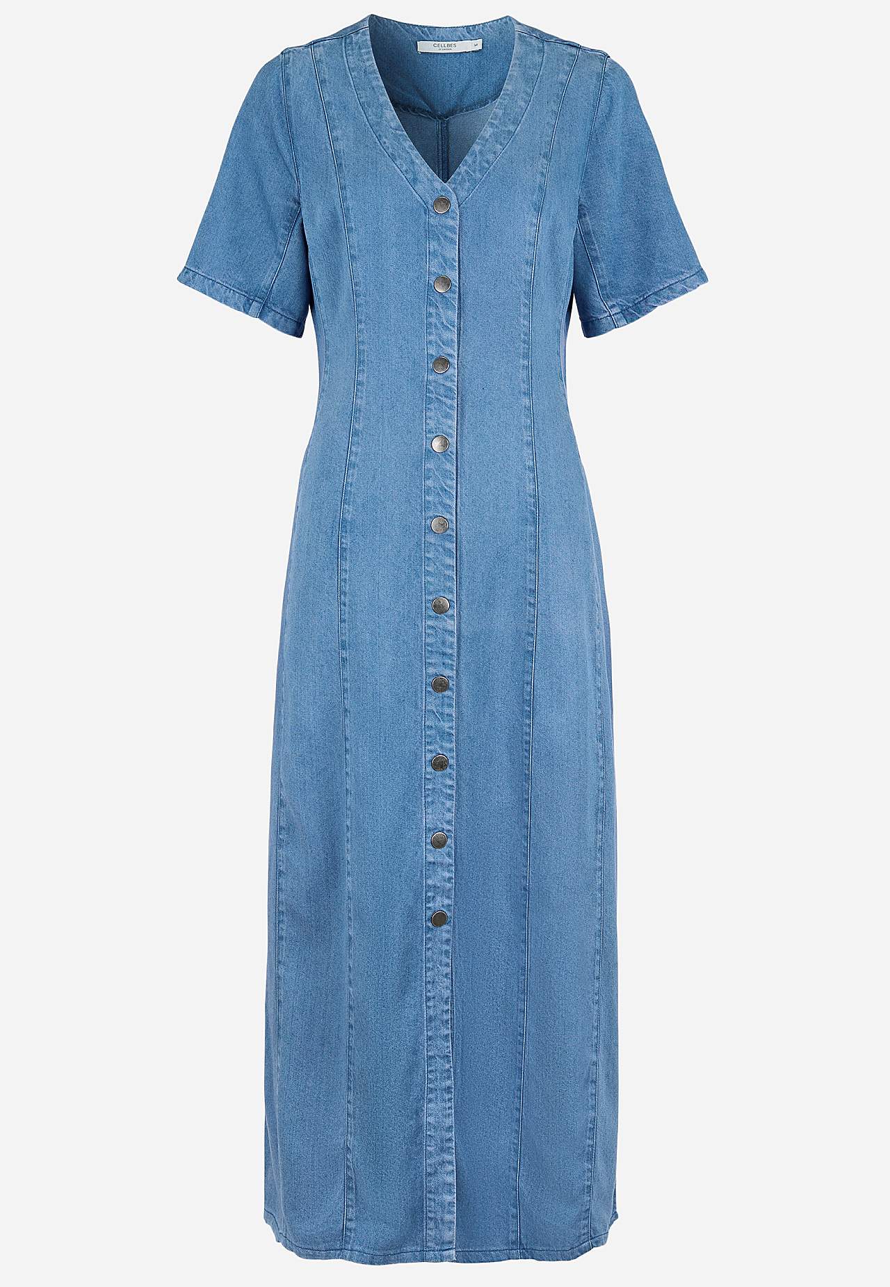 Supermjuk Premium jeansklänning med knappar