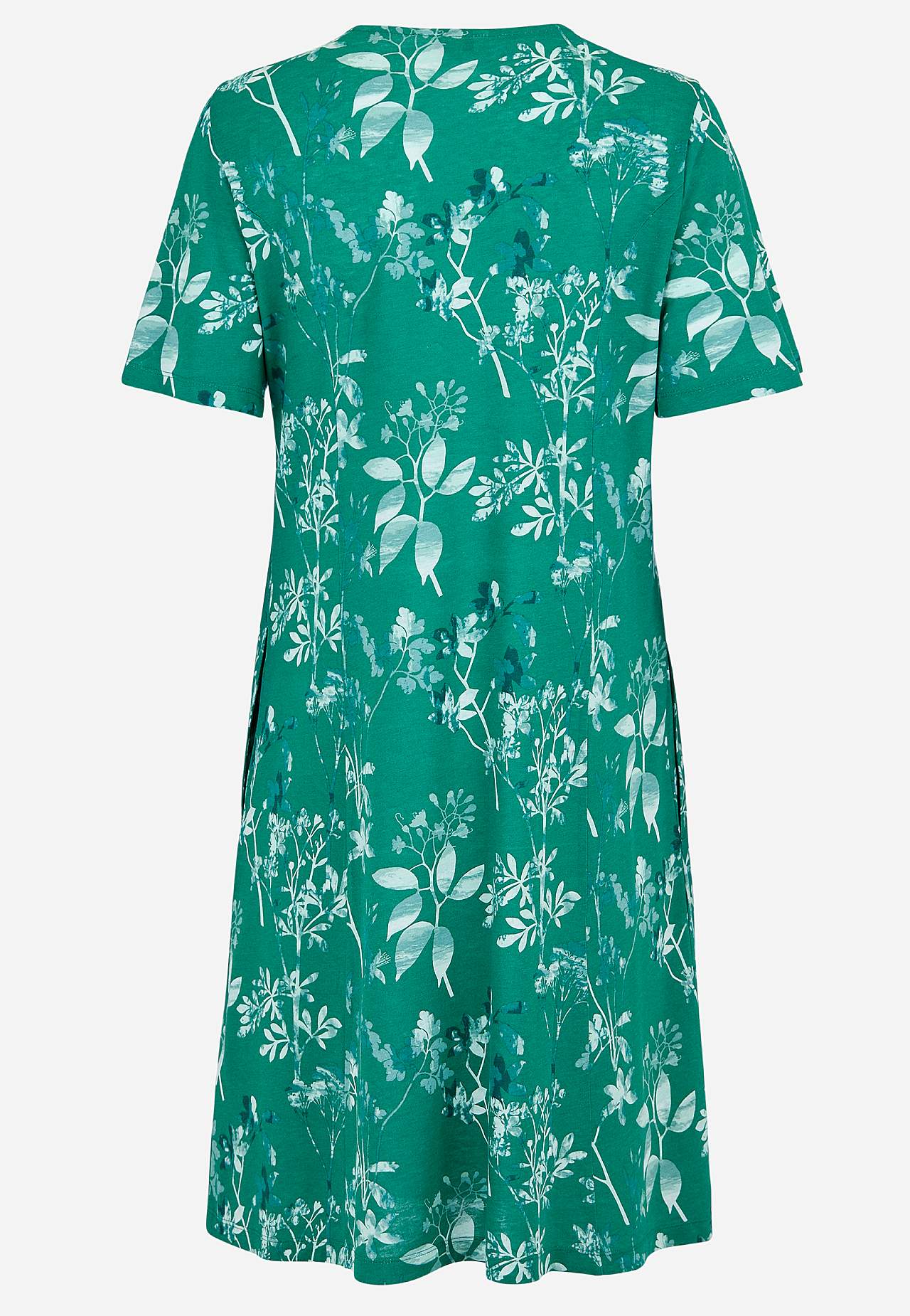 Mönstrad trikåklänning med fickor