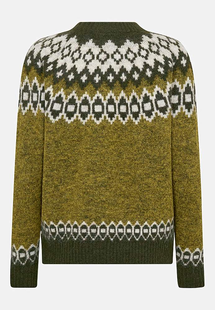 Stickad tröja med jacquardmönster