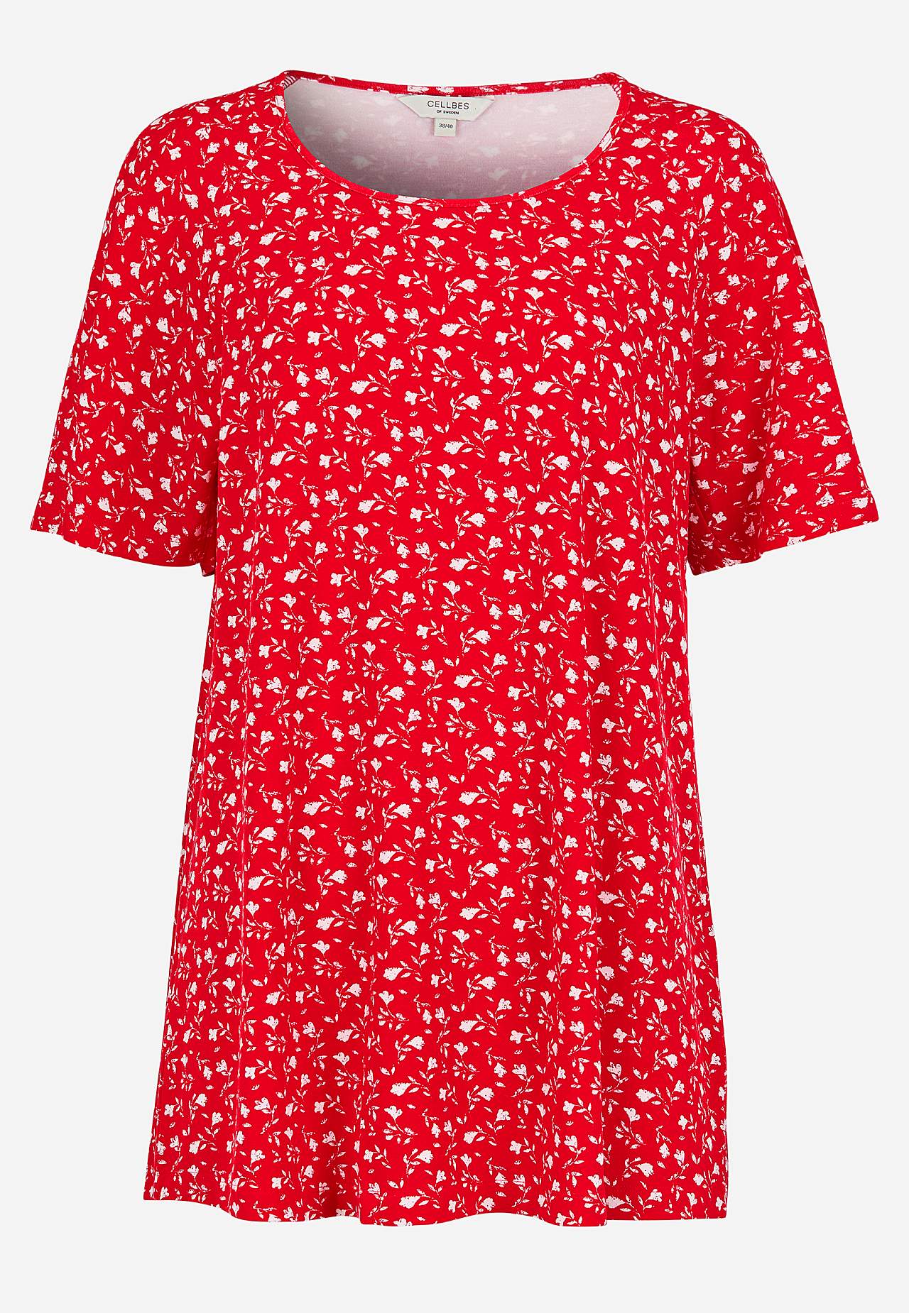 Blommönstrad trikåtunika