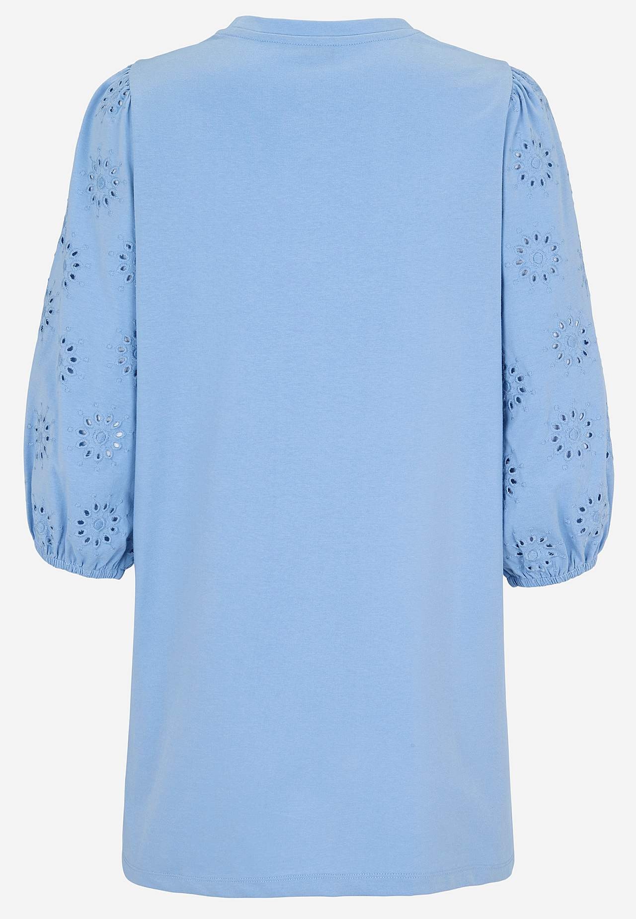 Trikåtunika med broderade ärmar