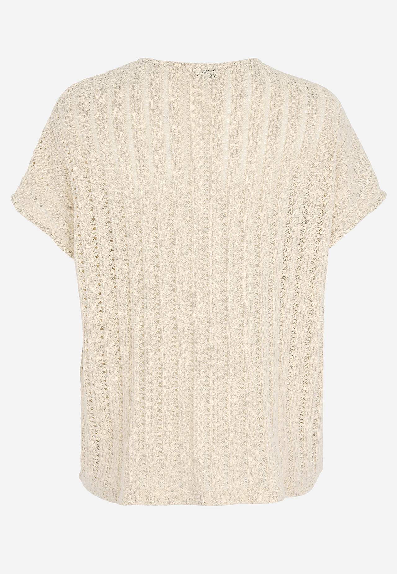 Trikåtopp med hålmönster