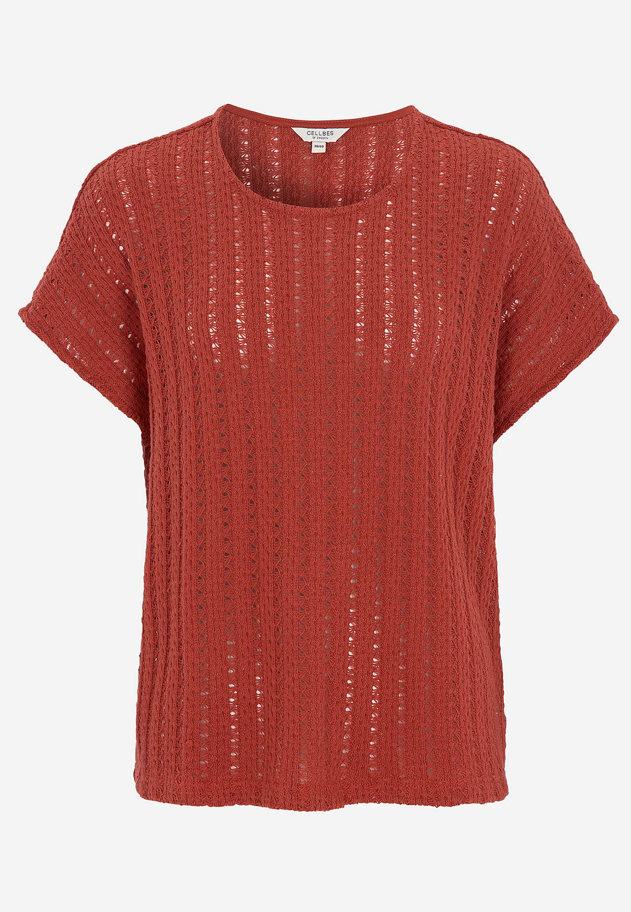 Trikåtopp med hålmönster