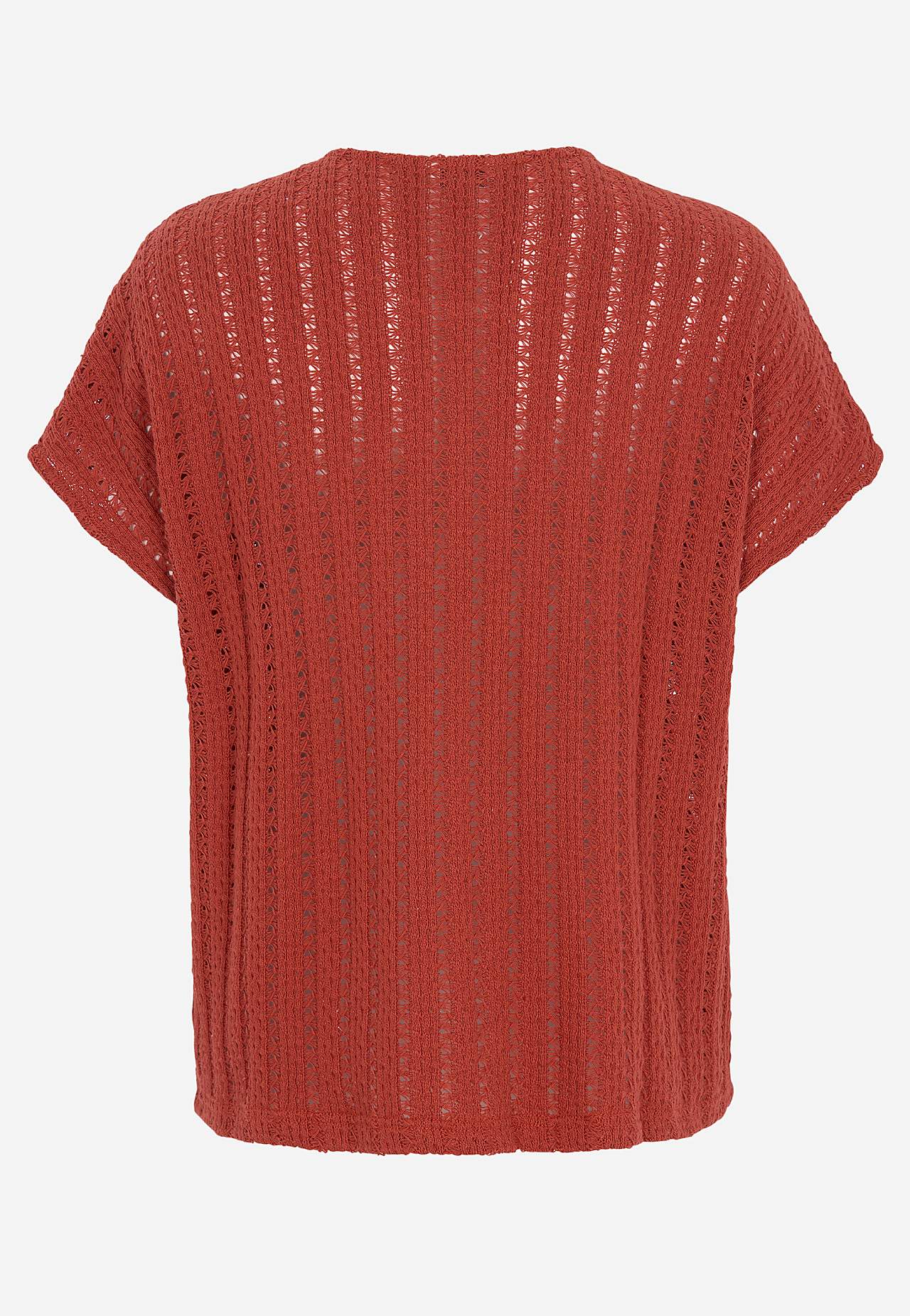 Trikåtopp med hålmönster