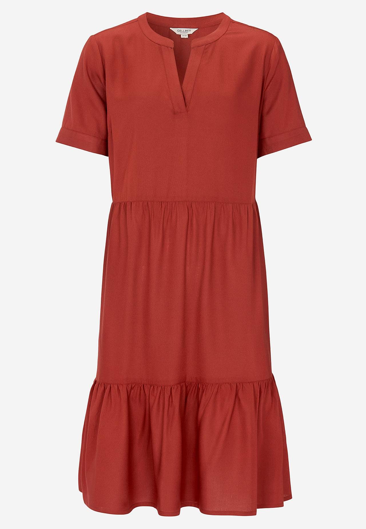 Viskosklänning med volang