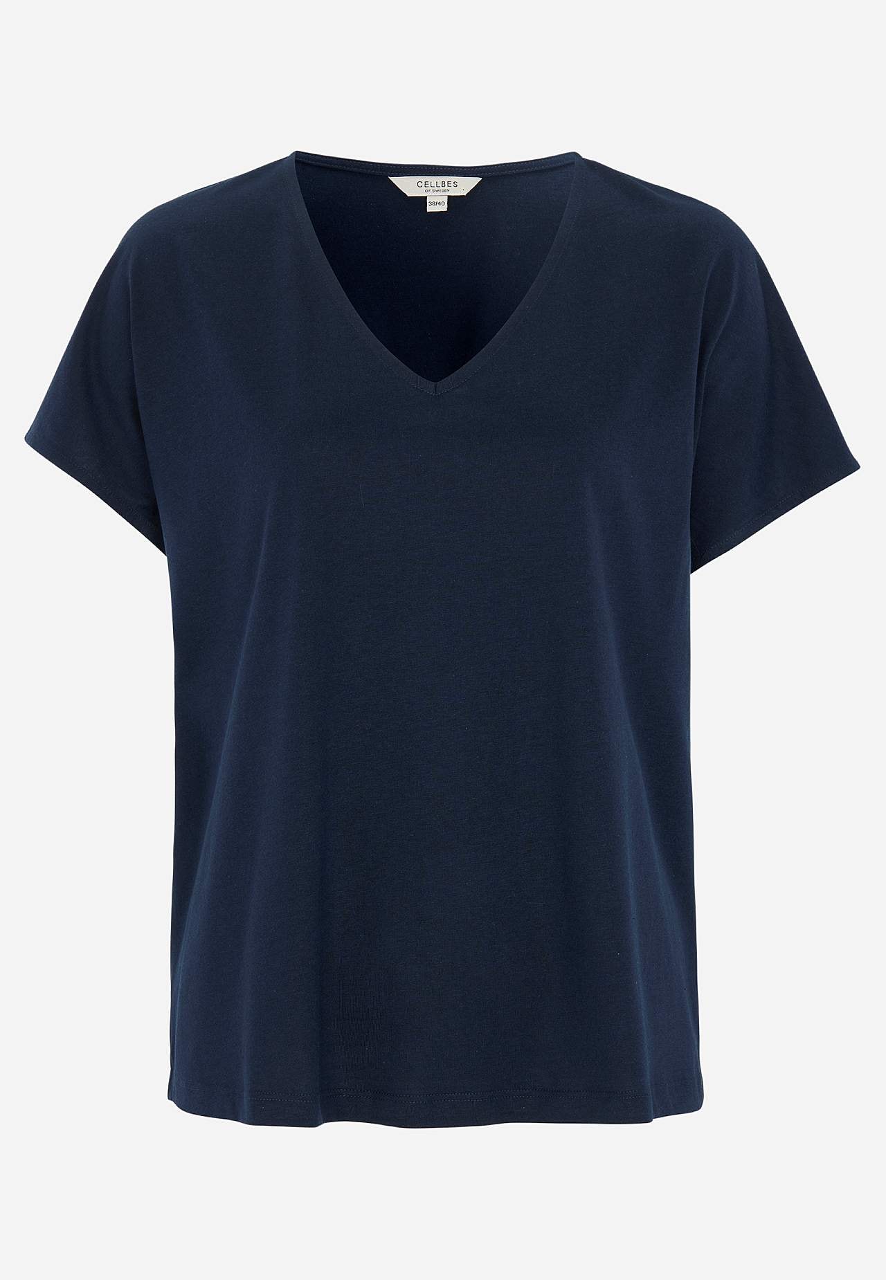 Trikåtopp med korta ärmar