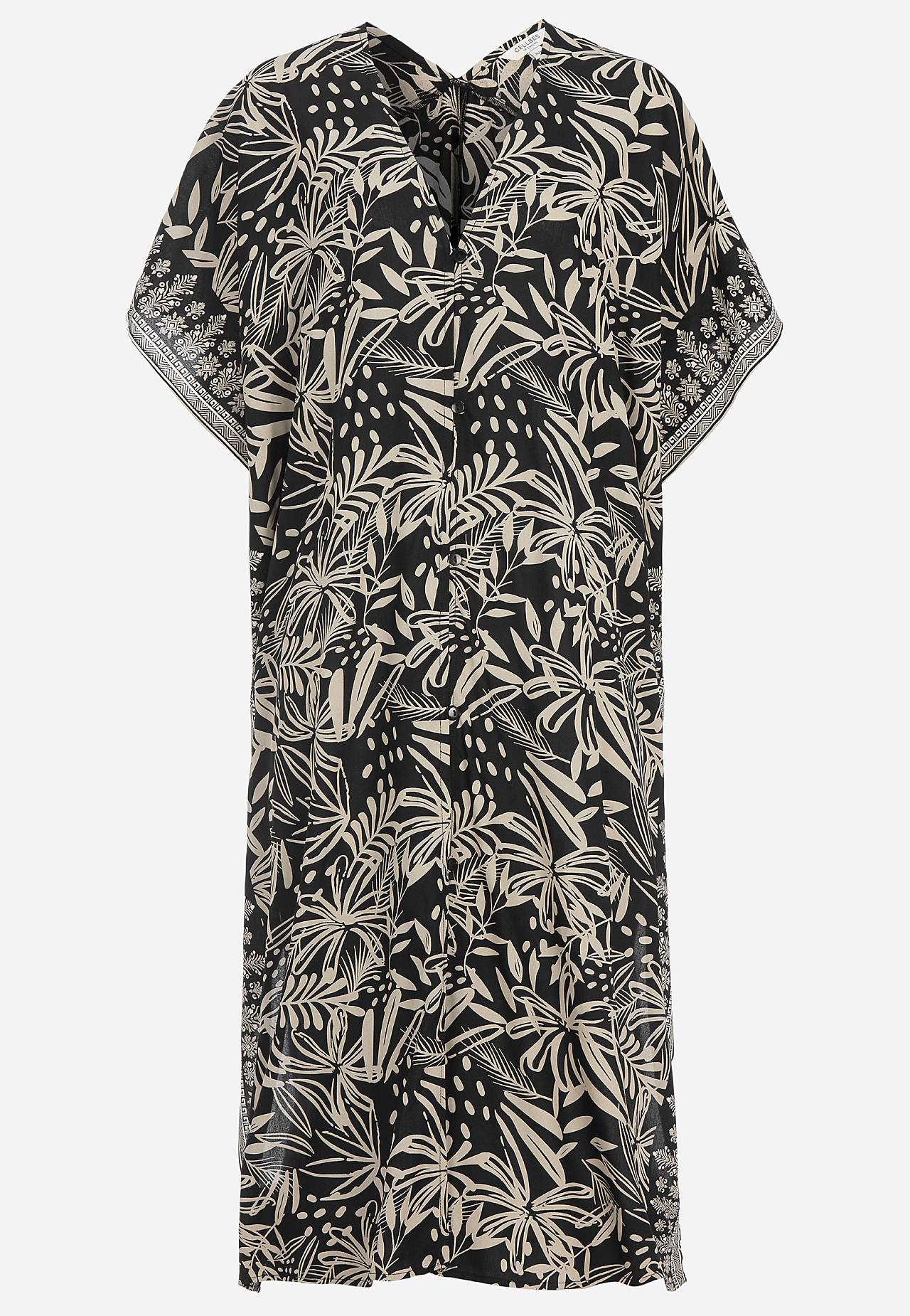 Mönstrad strandkaftan med knappar