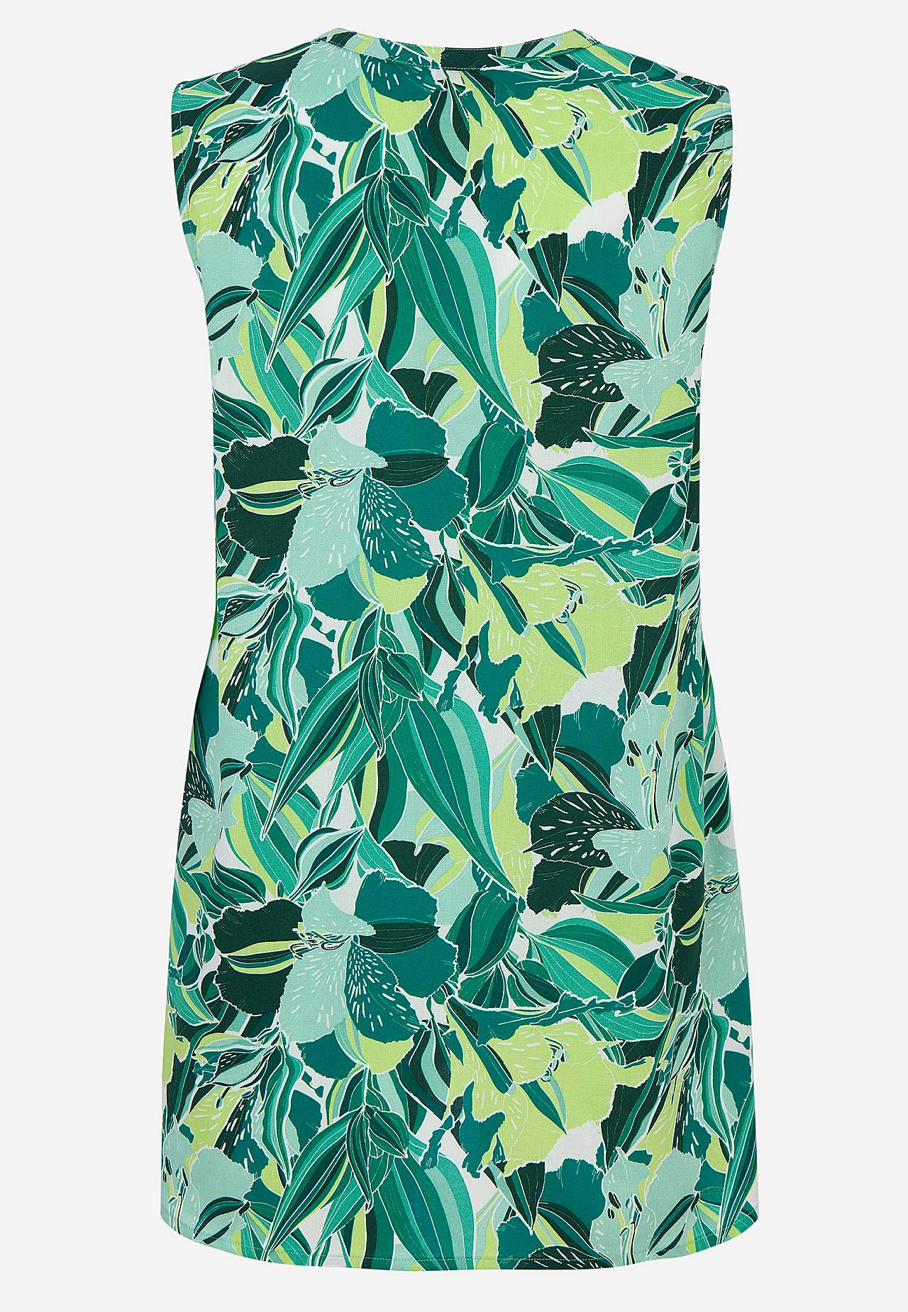 Ärmlös, blommönstrad tunika med fickor