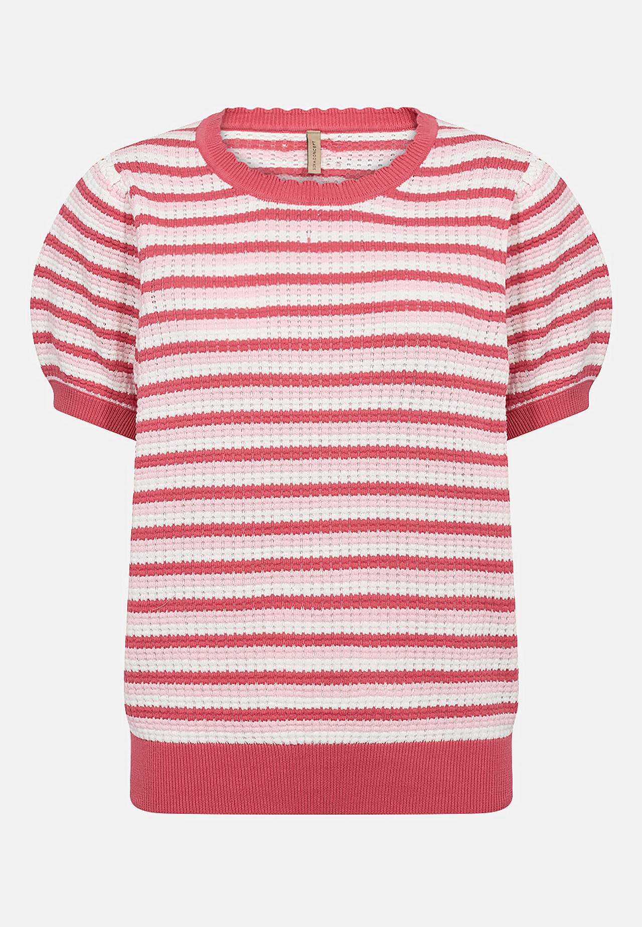 Finstickad, randig topp