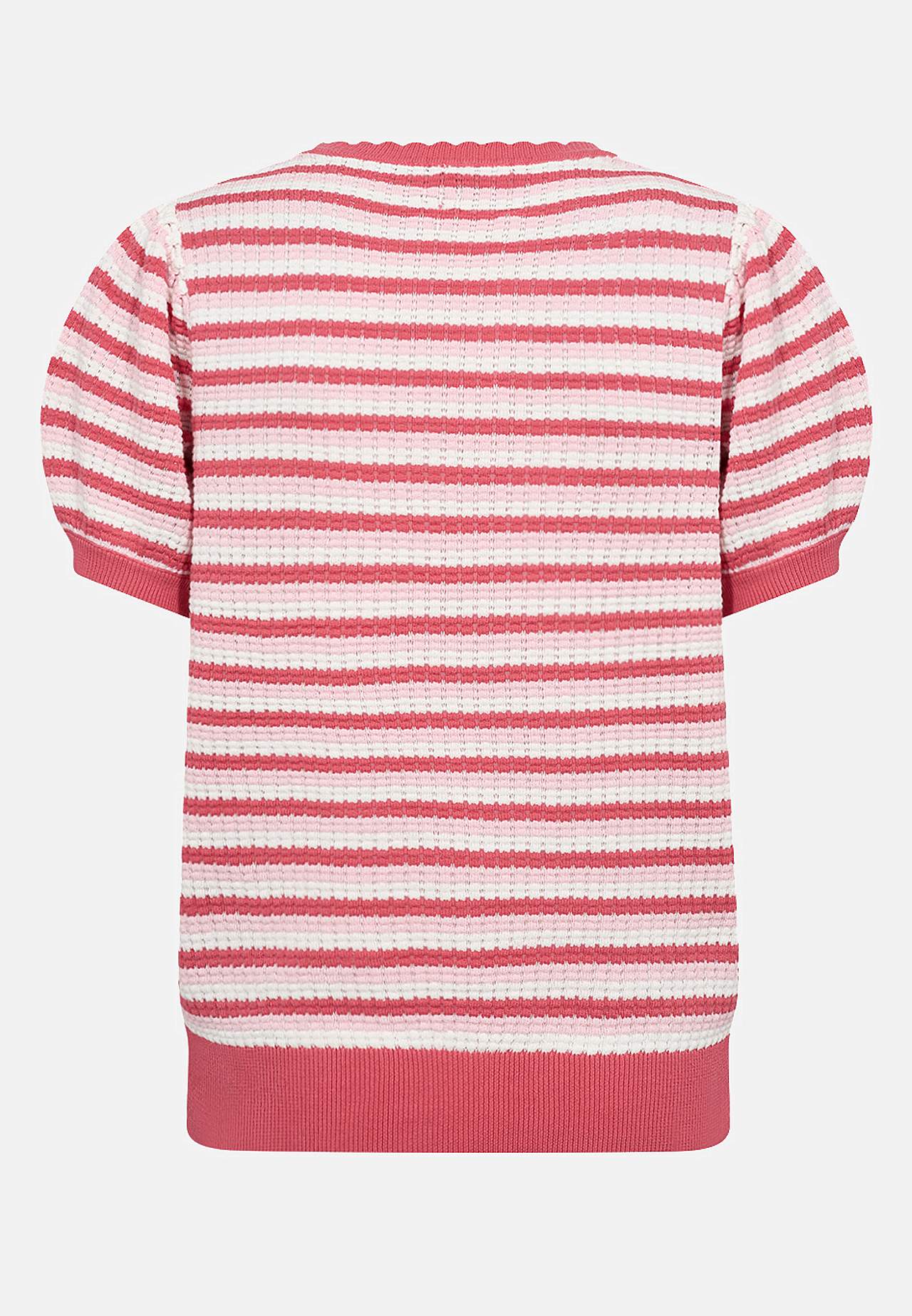 Finstickad, randig topp