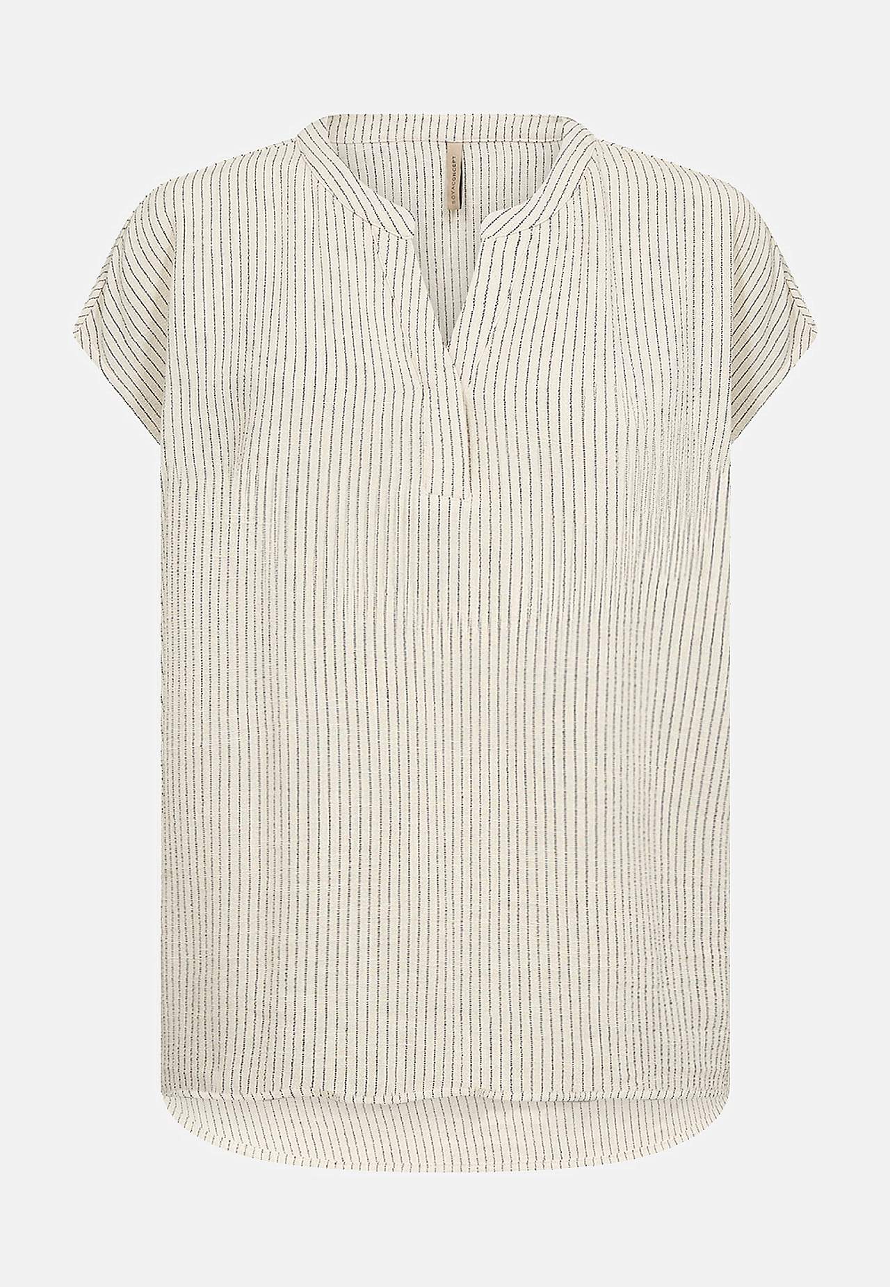 Vävd blus i viskos- och linnemix
