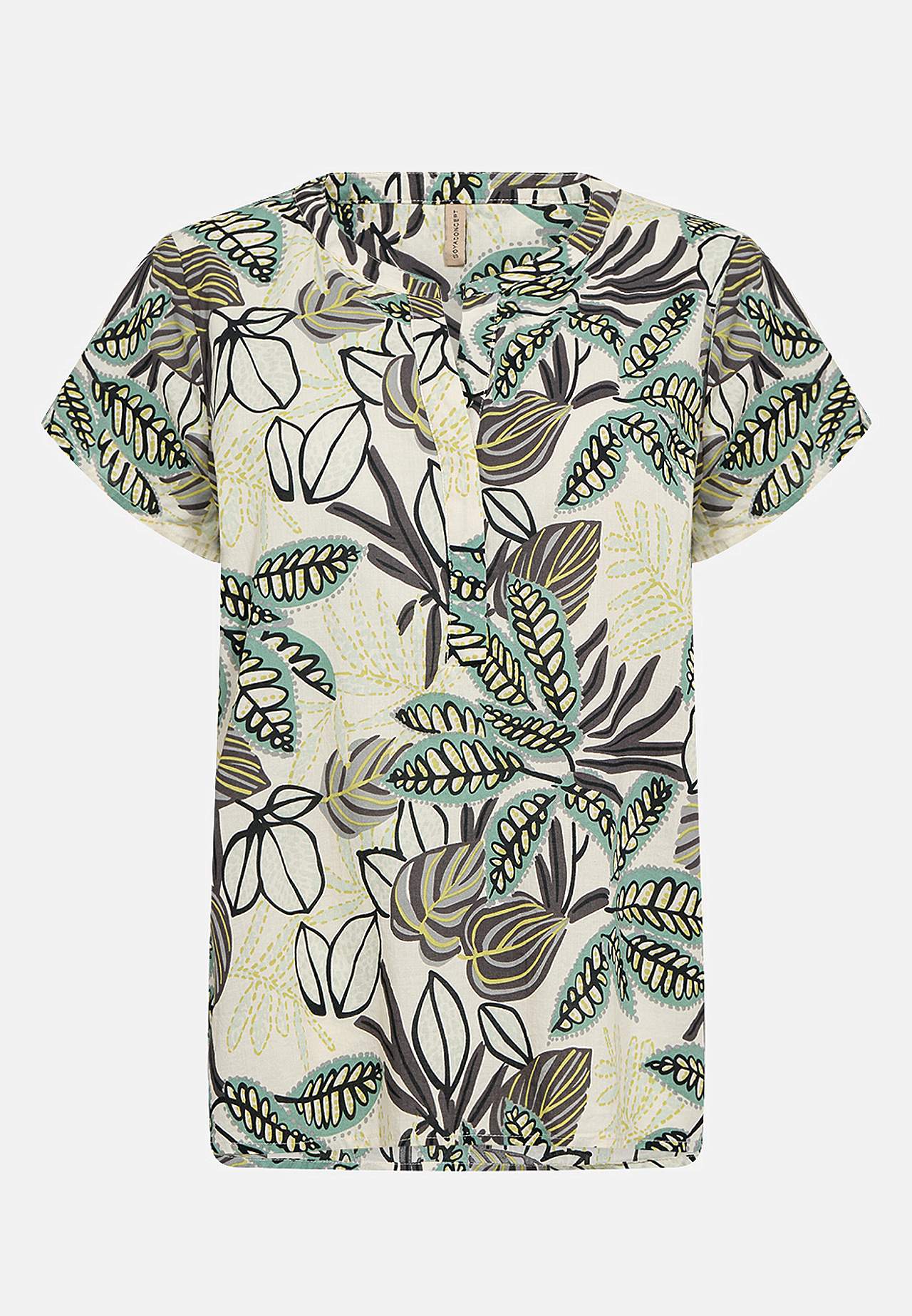 Vävd, mönstrad bomullsblus