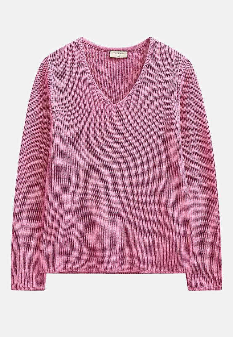 Ribbstickad bomullströja